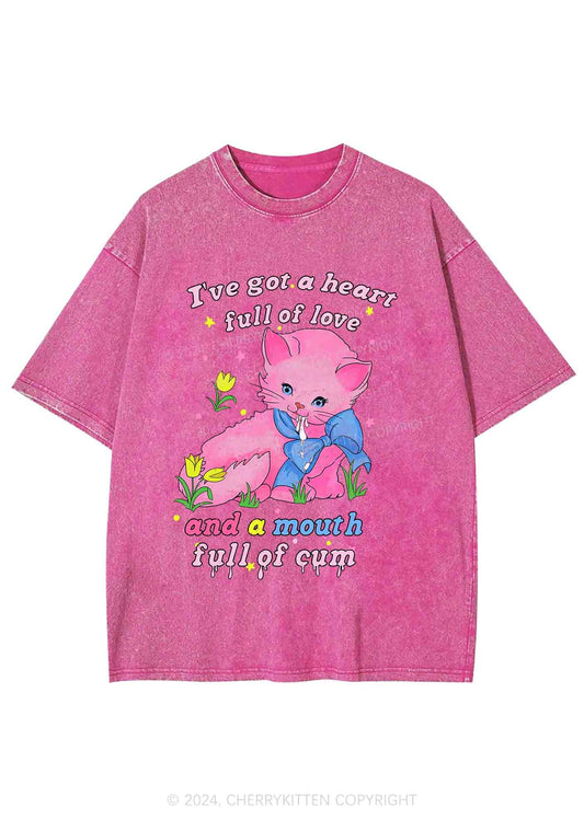Heart Full Of Love Y2K Washed Tee Cherrykitten
