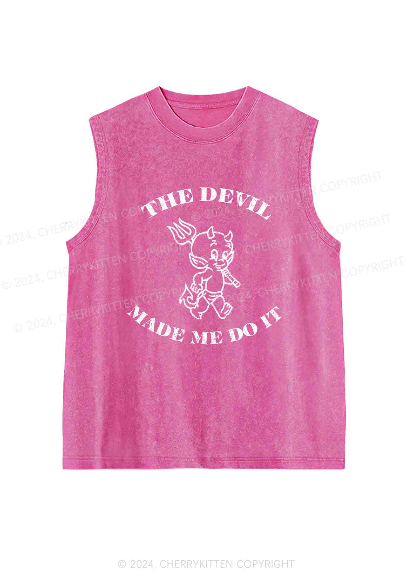 The Devil Made Me Do It Y2K Washed Tank Cherrykitten
