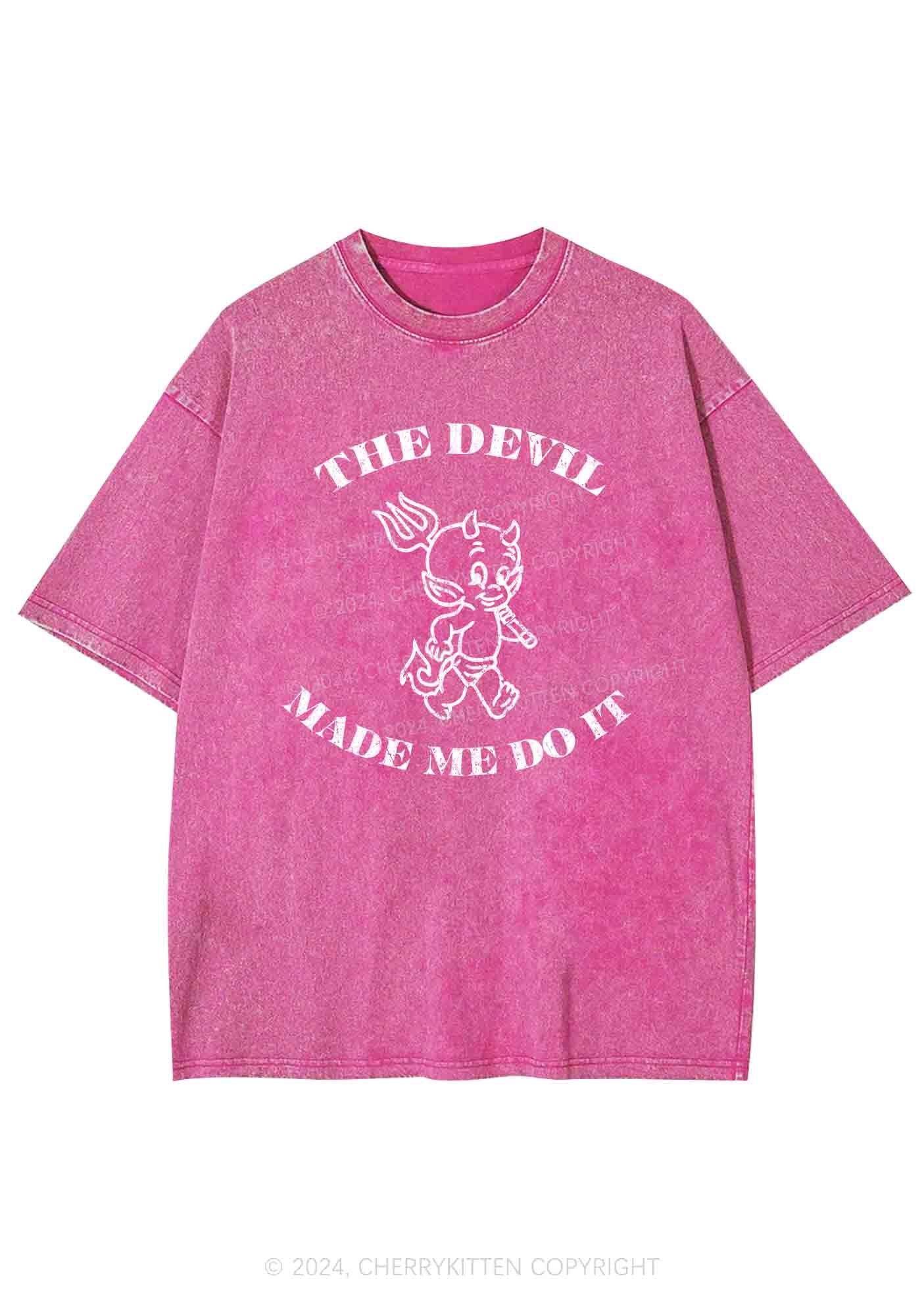 The Devil Made Me Do It Y2K Washed Tee Cherrykitten
