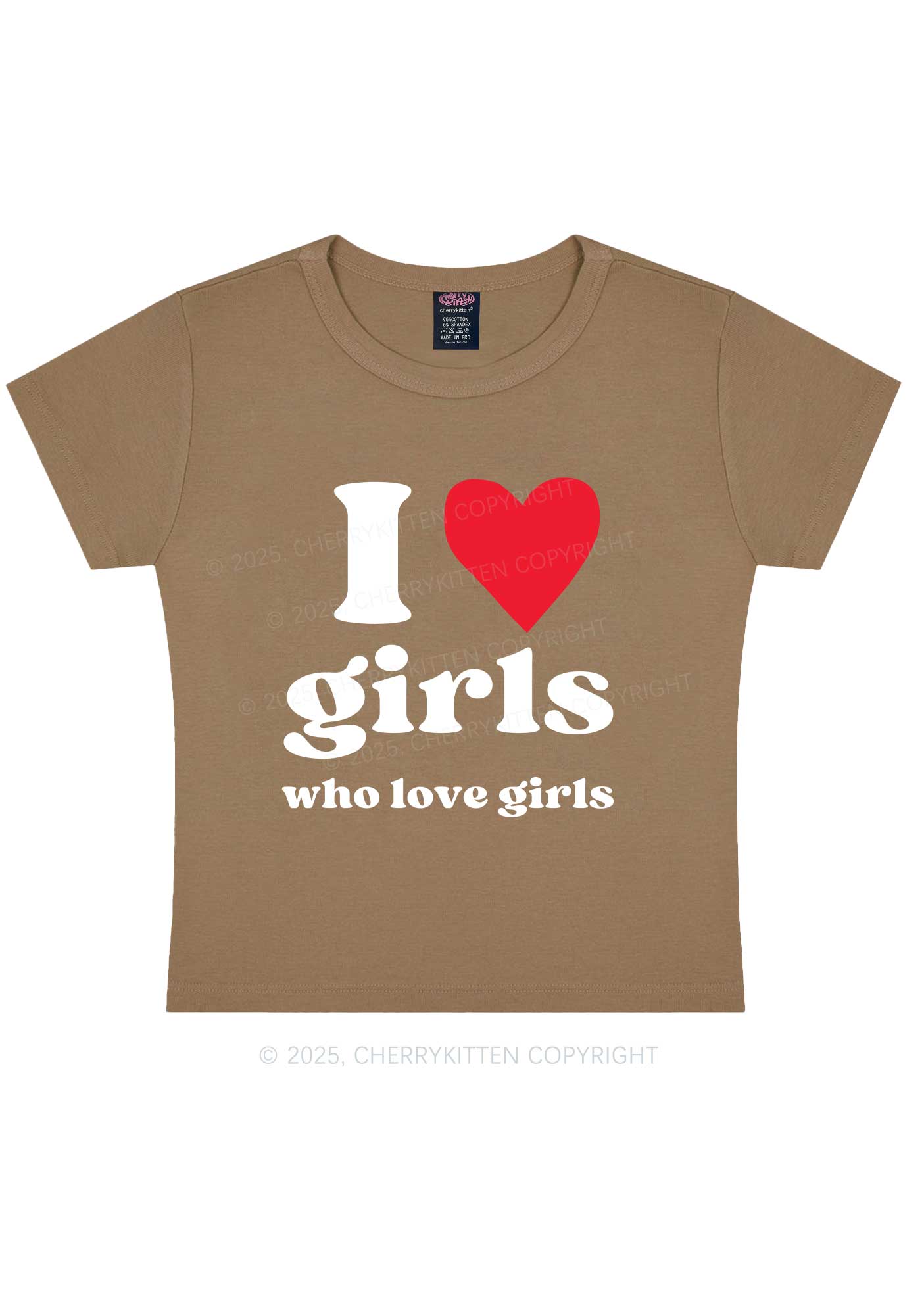 Girls Love Girls Pride Y2K Baby Tee Cherrykitten