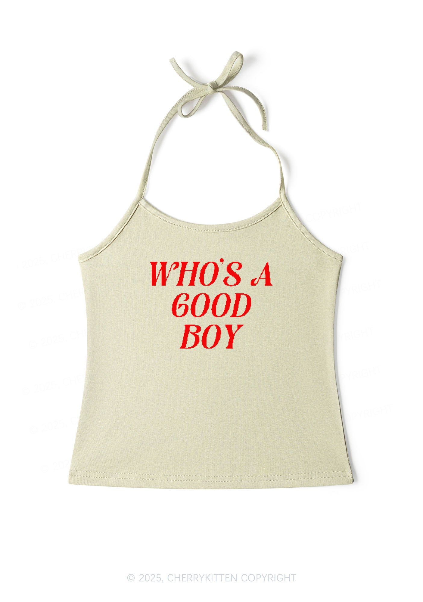 Whos A Good Boy Y2K Halter Neck Cami Cherrykitten