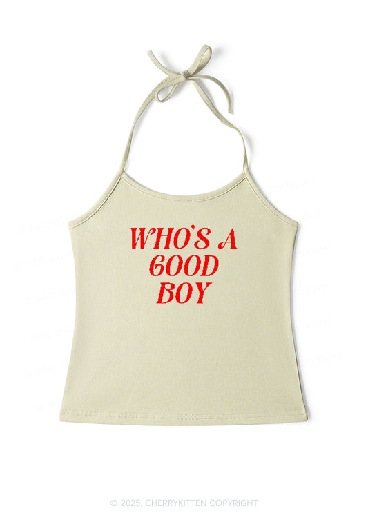 Whos A Good Boy Y2K Halter Neck Cami Cherrykitten
