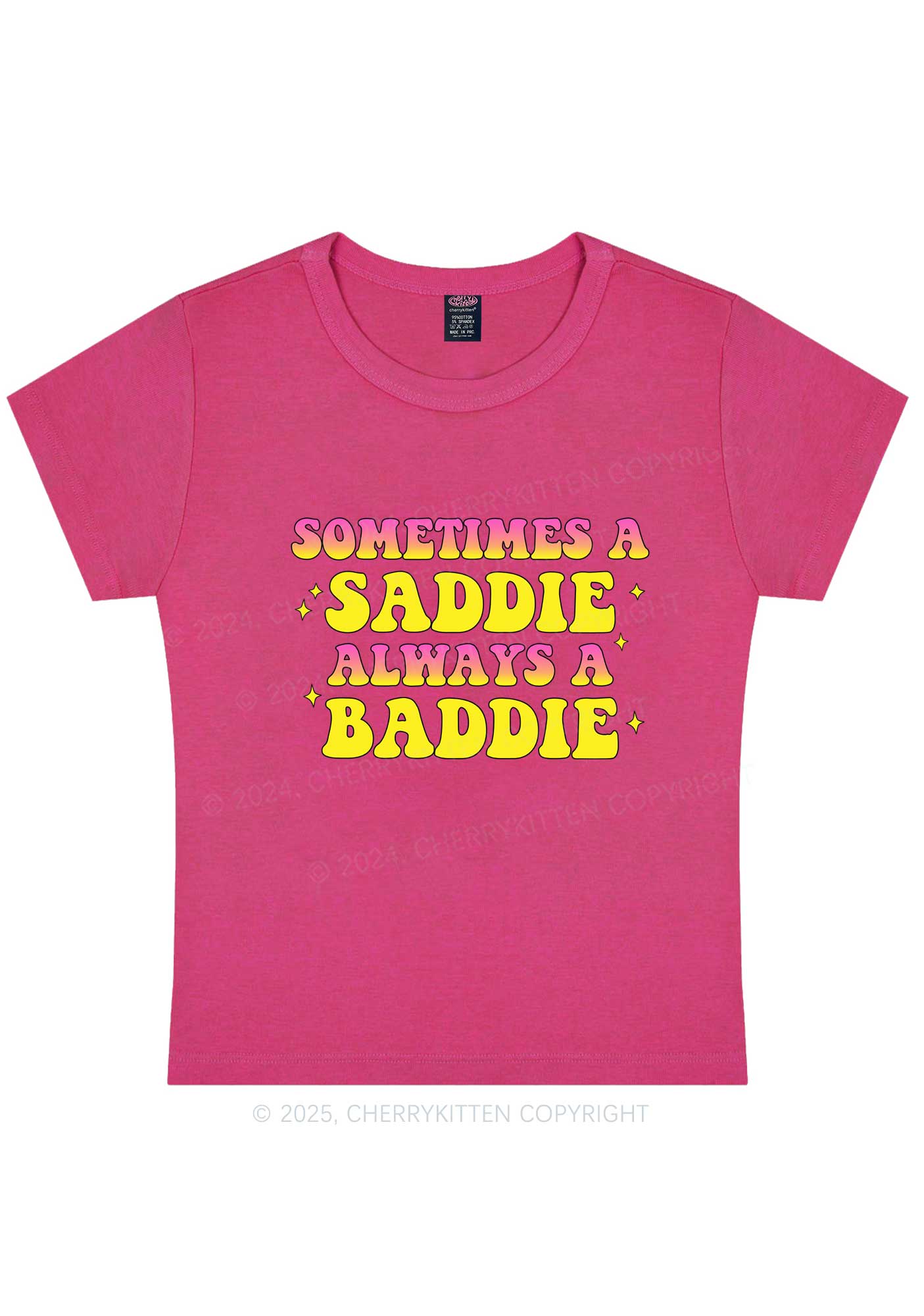 Sometimes A Saddie Y2K Baby Tee Cherrykitten