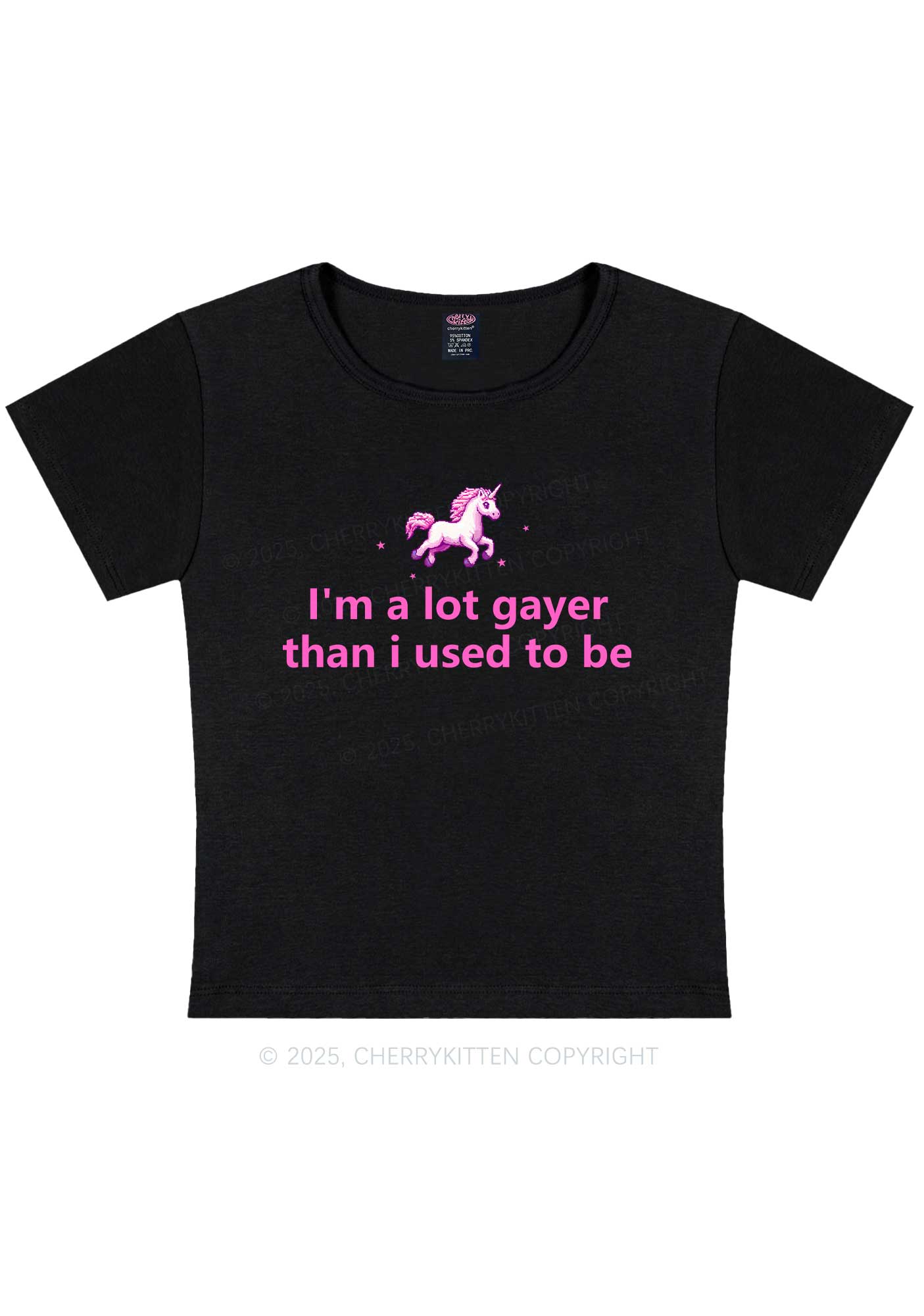 Im A Lot Gayer Pride Y2K Baby Tee Cherrykitten