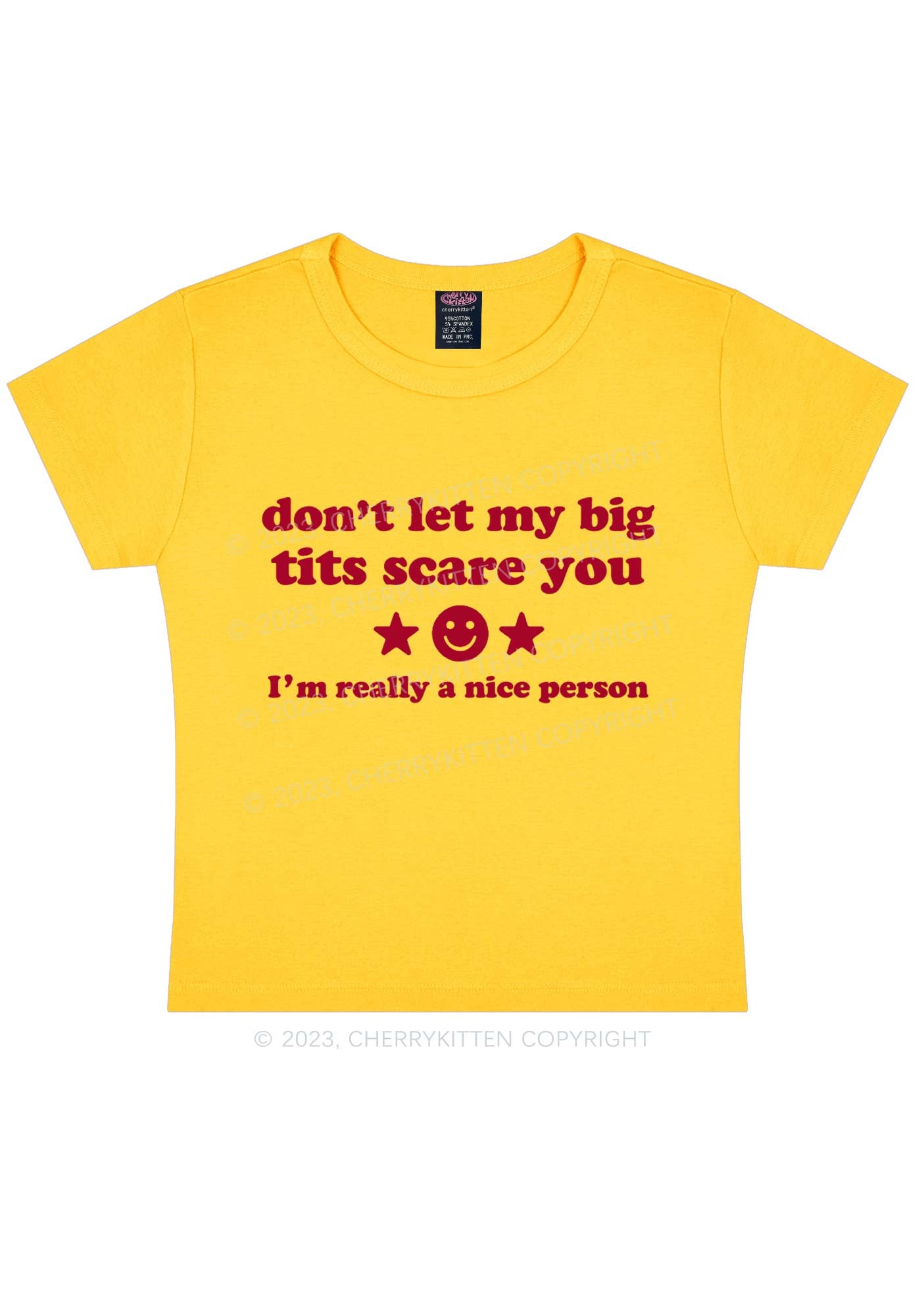 Don't Let My Big Txts Scare You Y2K Baby Tee Cherrykitten