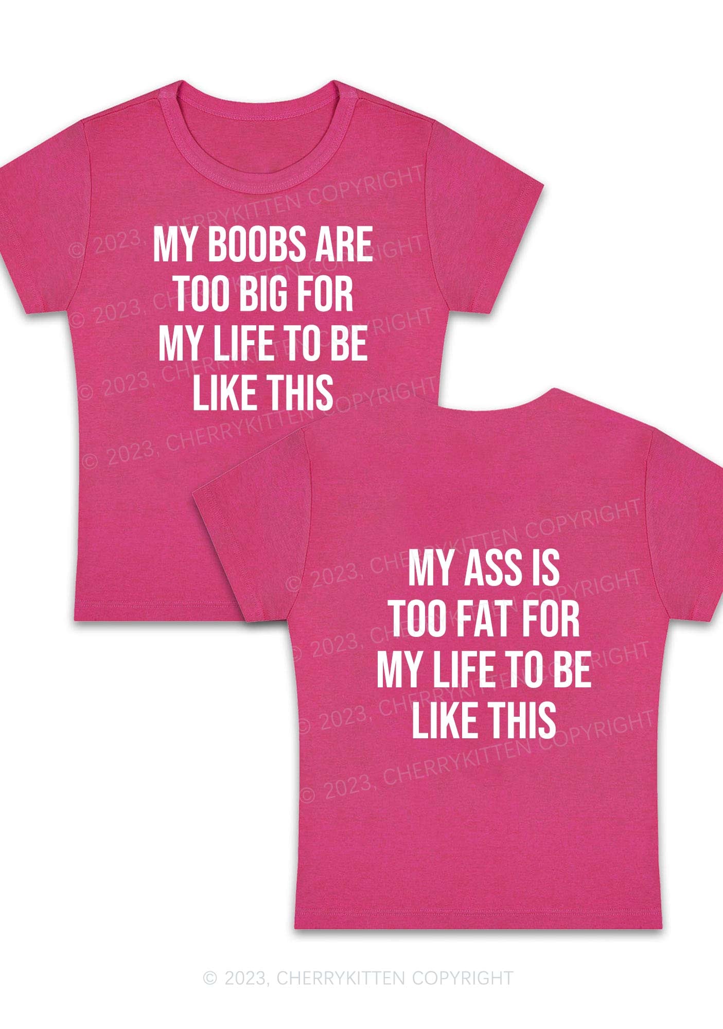 Curvy Too Big For My Life Y2K Baby Tee Cherrykitten