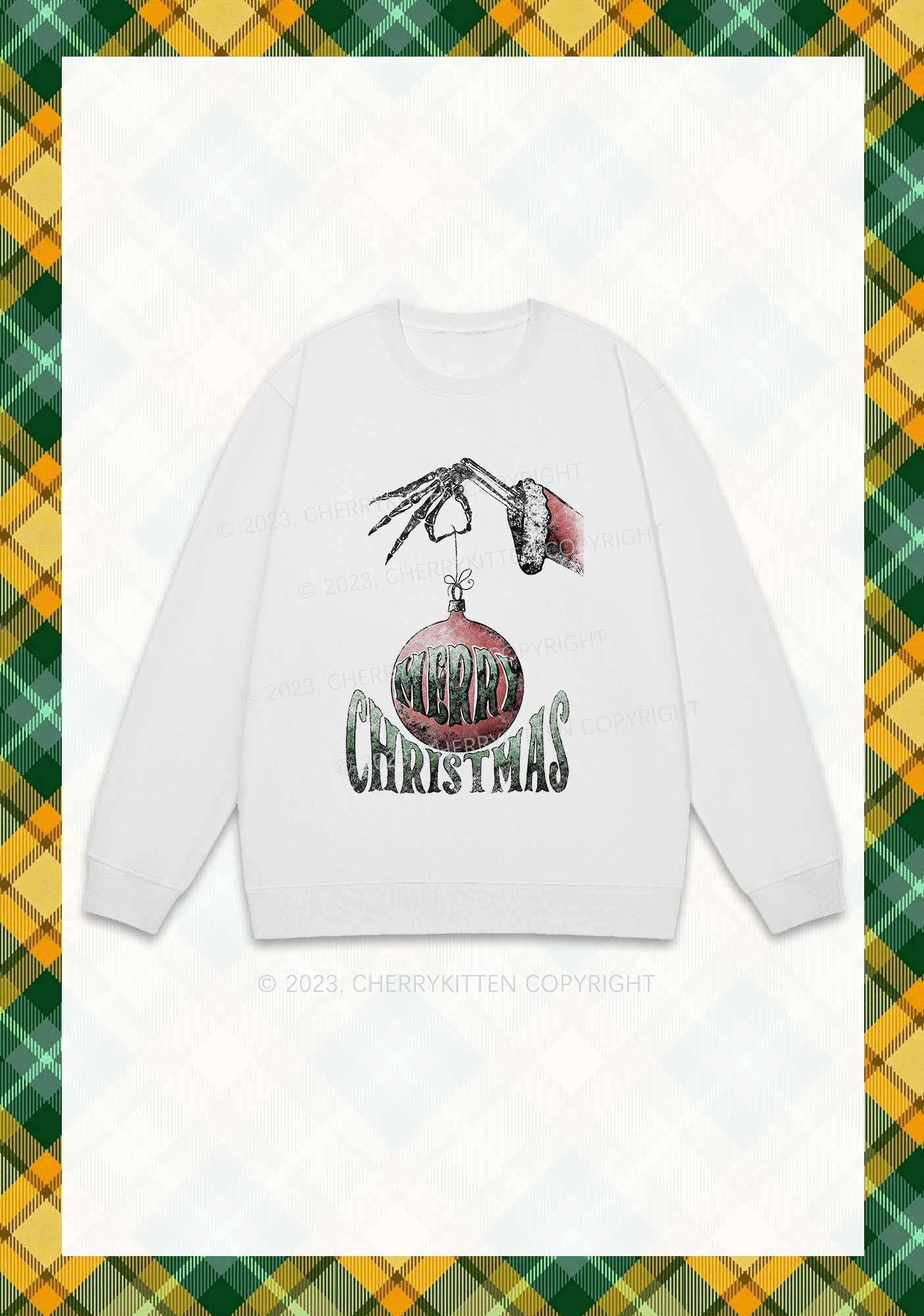 Merry Christmas Ball Y2K Sweatshirt Cherrykitten