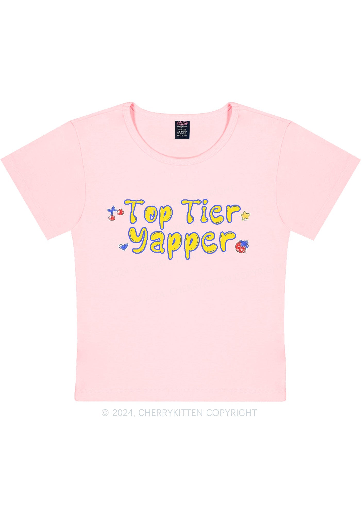 Top Tier Yapper Y2K Baby Tee Cherrykitten