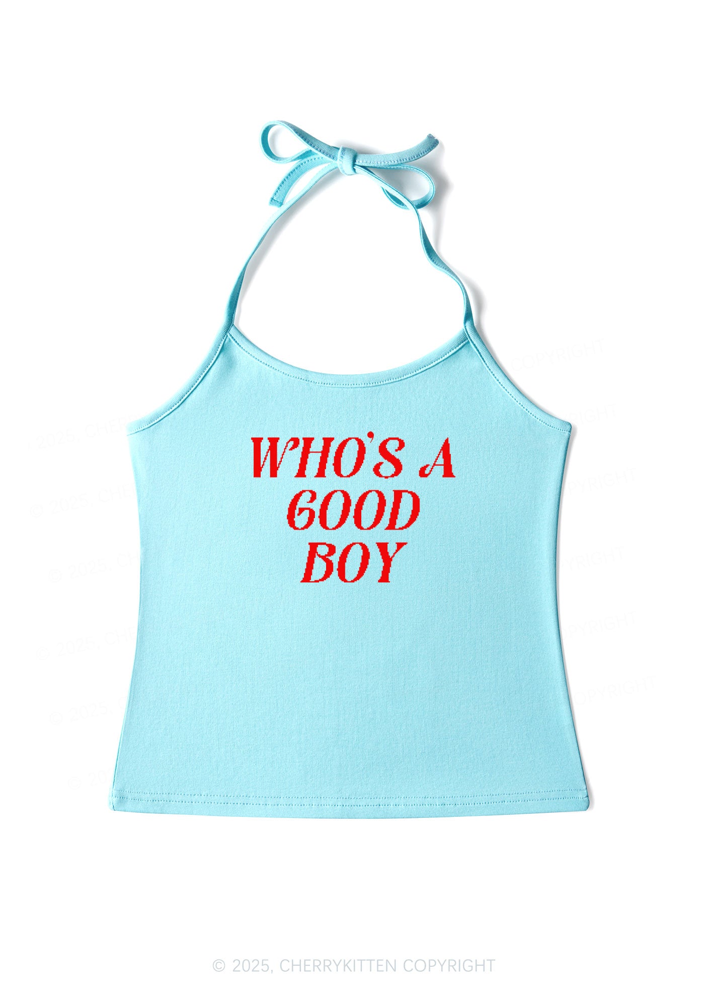 Whos A Good Boy Y2K Halter Neck Cami Cherrykitten