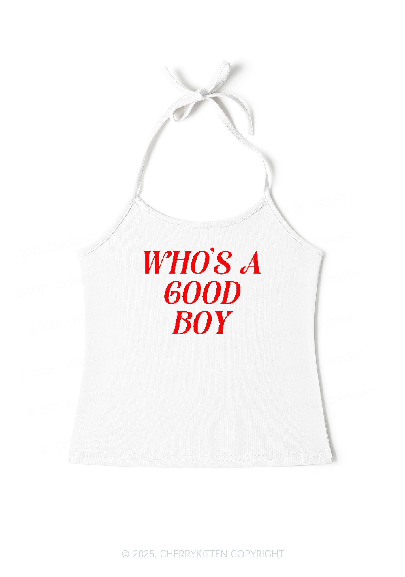 Whos A Good Boy Y2K Halter Neck Cami Cherrykitten