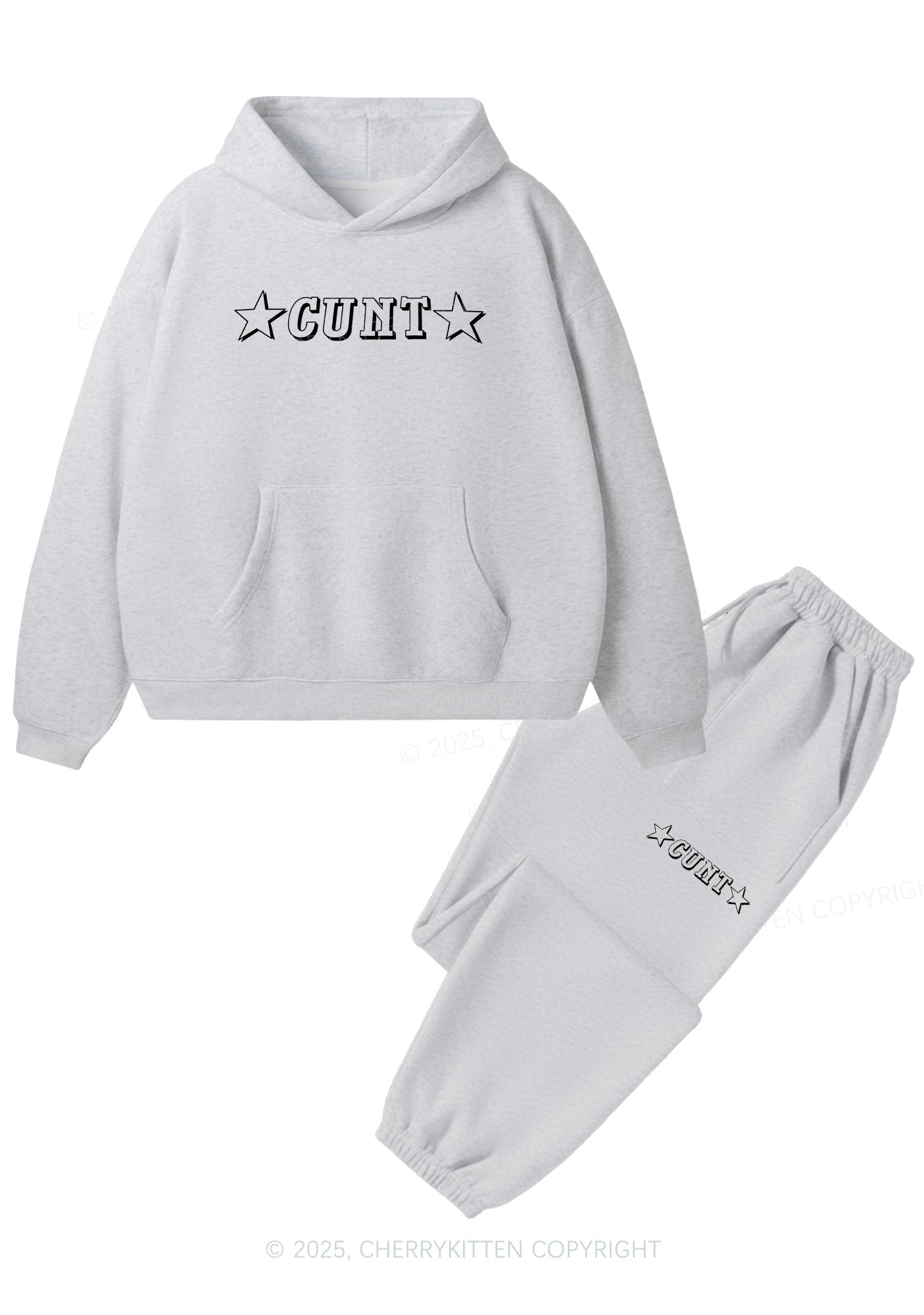 Star Count Y2K Fleece Hoodie Set Cherrykitten