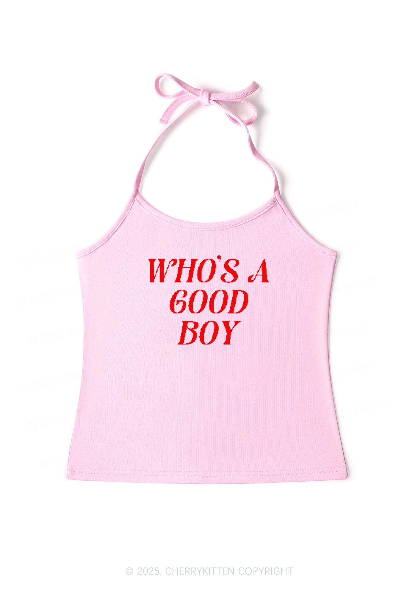 Whos A Good Boy Y2K Halter Neck Cami Cherrykitten