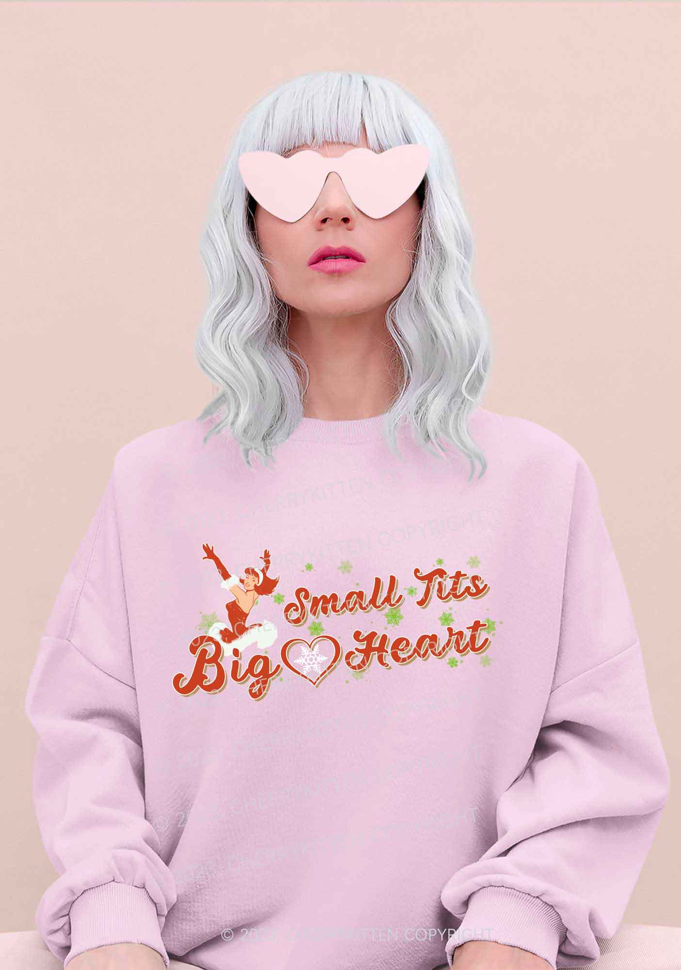 Small But Big Heart Christmas Y2K Sweatshirt Cherrykitten