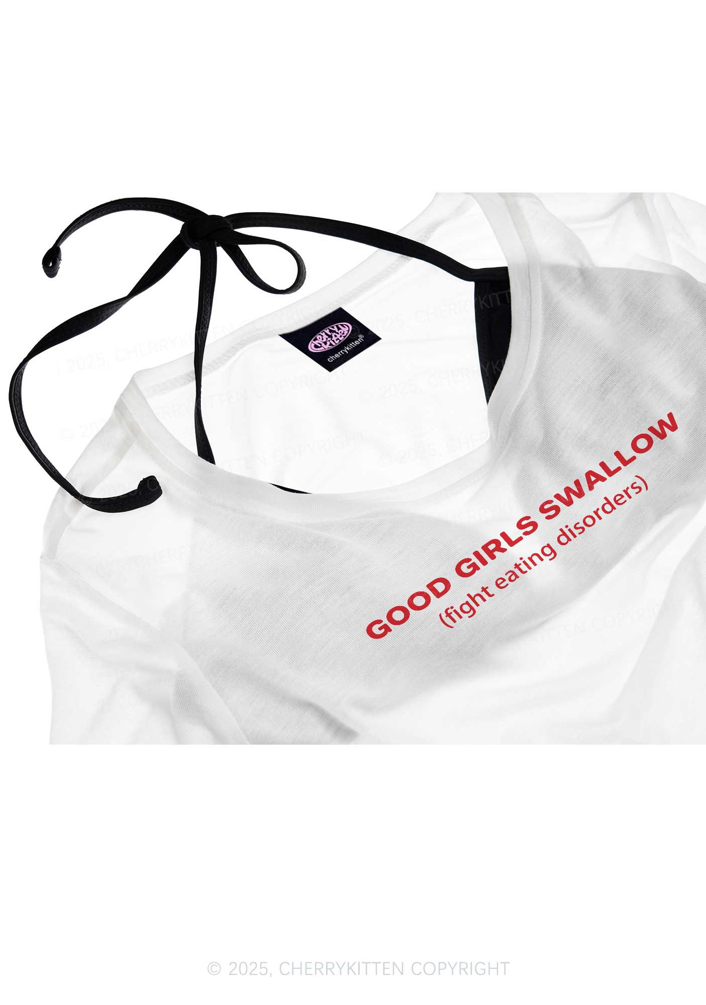 Good Girls Swallow Y2K Sheer Boyfriend Tee Cherrykitten
