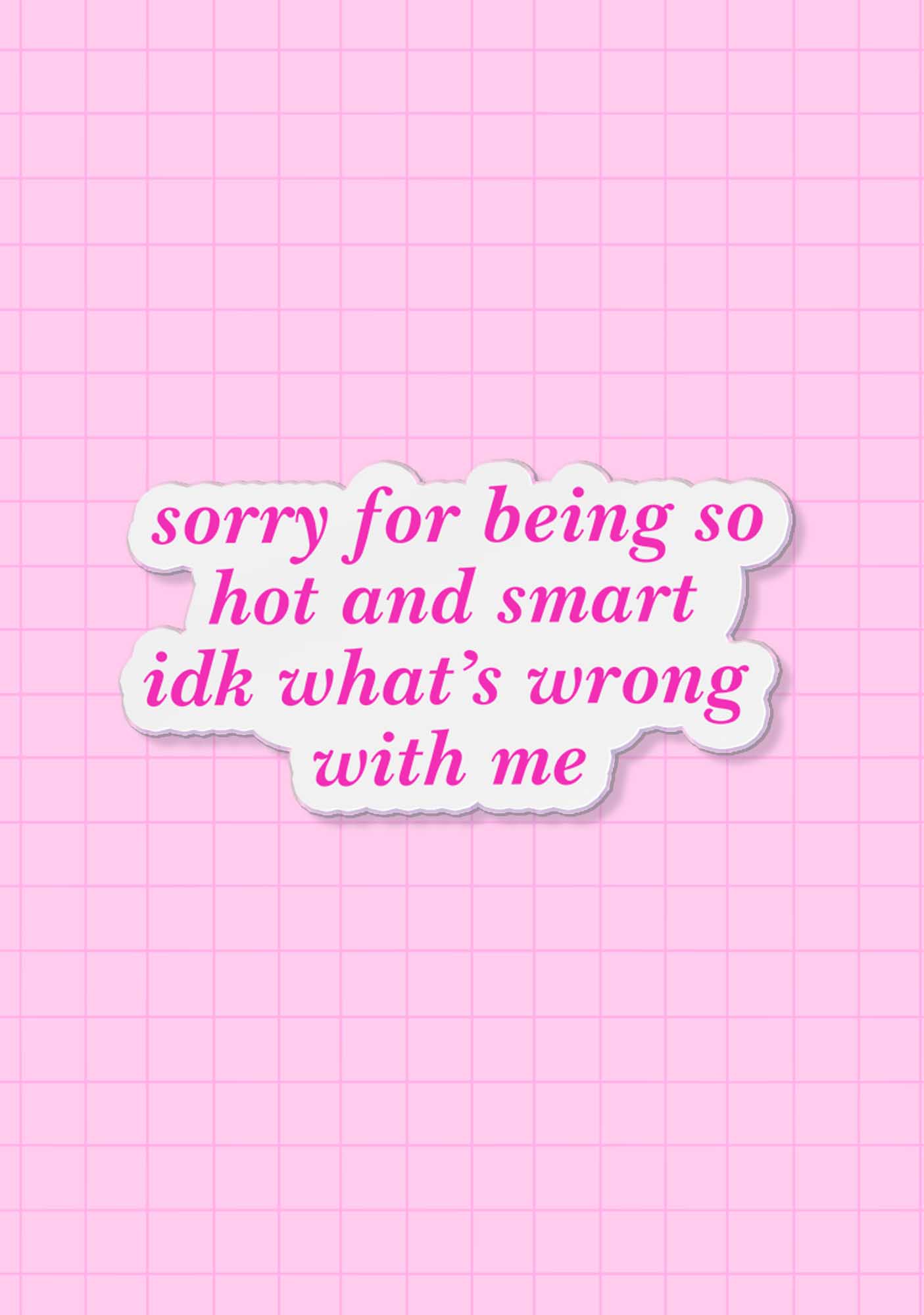 Sorry For Being So Smart 1Pc Y2K Pin Cherrykitten