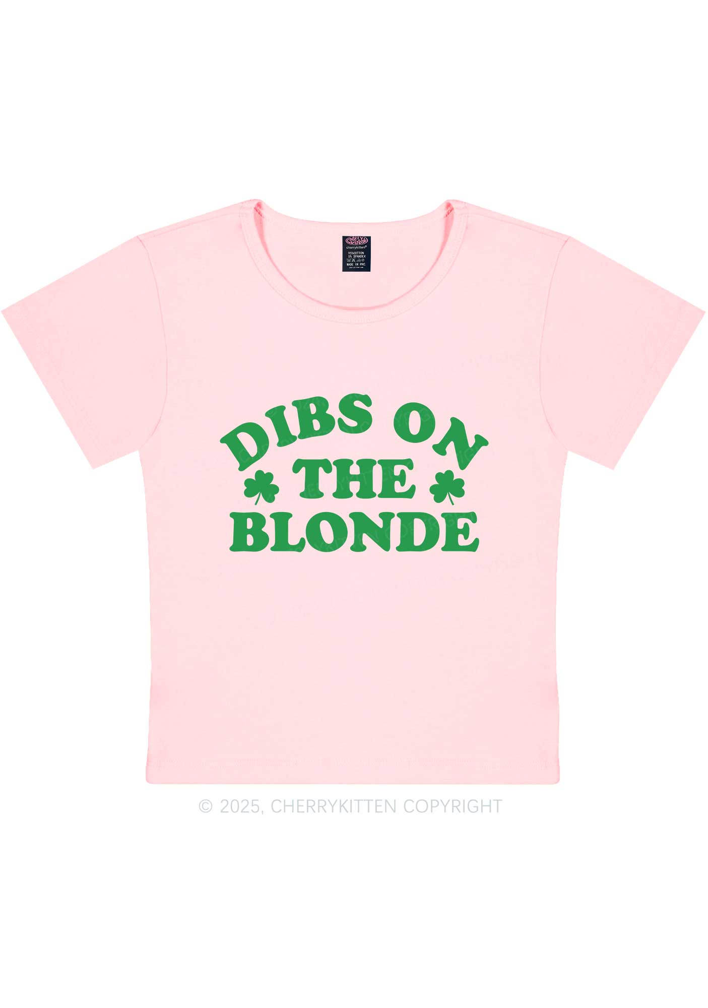 Dibs On The Blonde St Patricks Y2K Baby Tee Cherrykitten