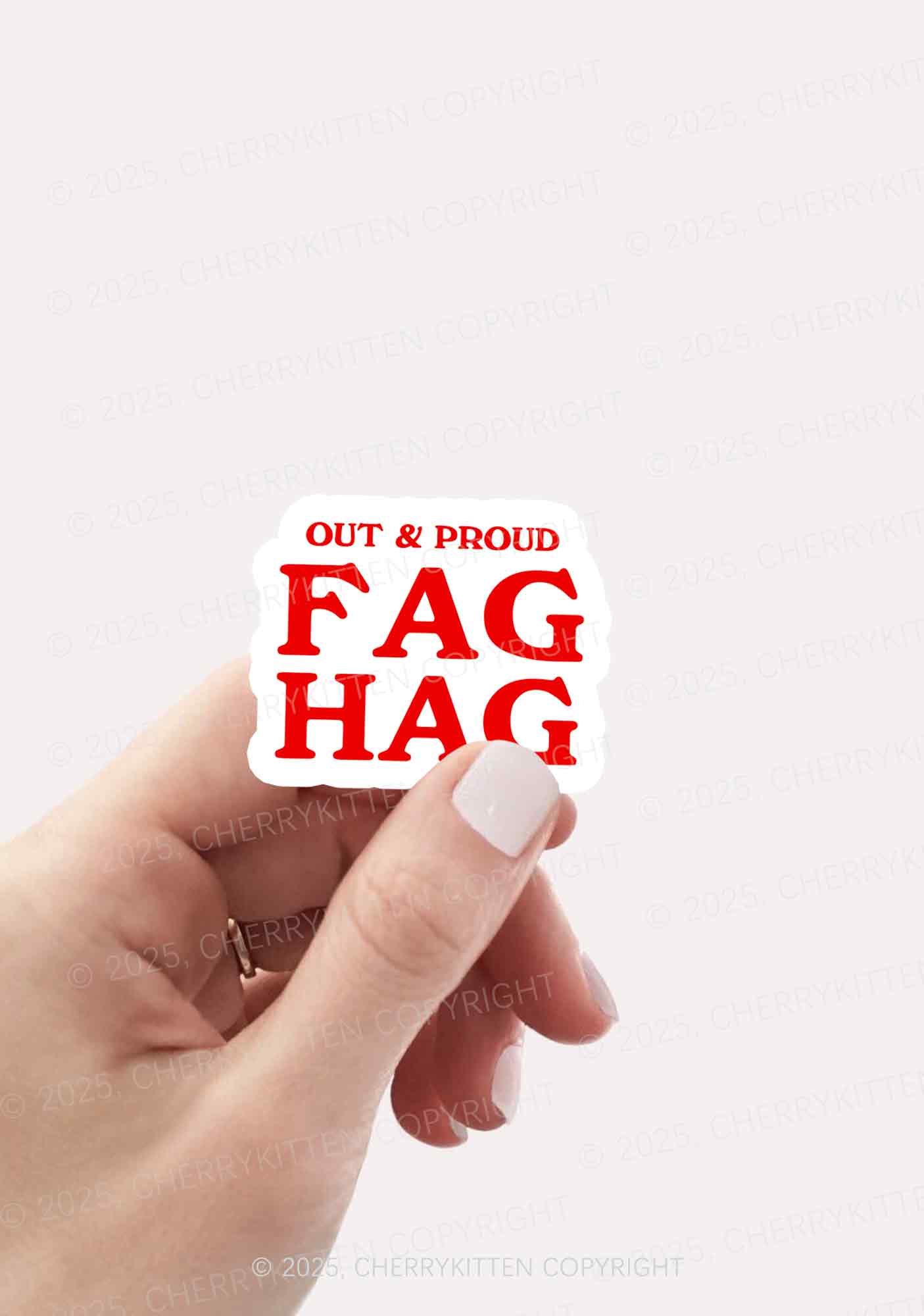 Fag Hag Pride 1Pc Y2K Sticker Cherrykitten