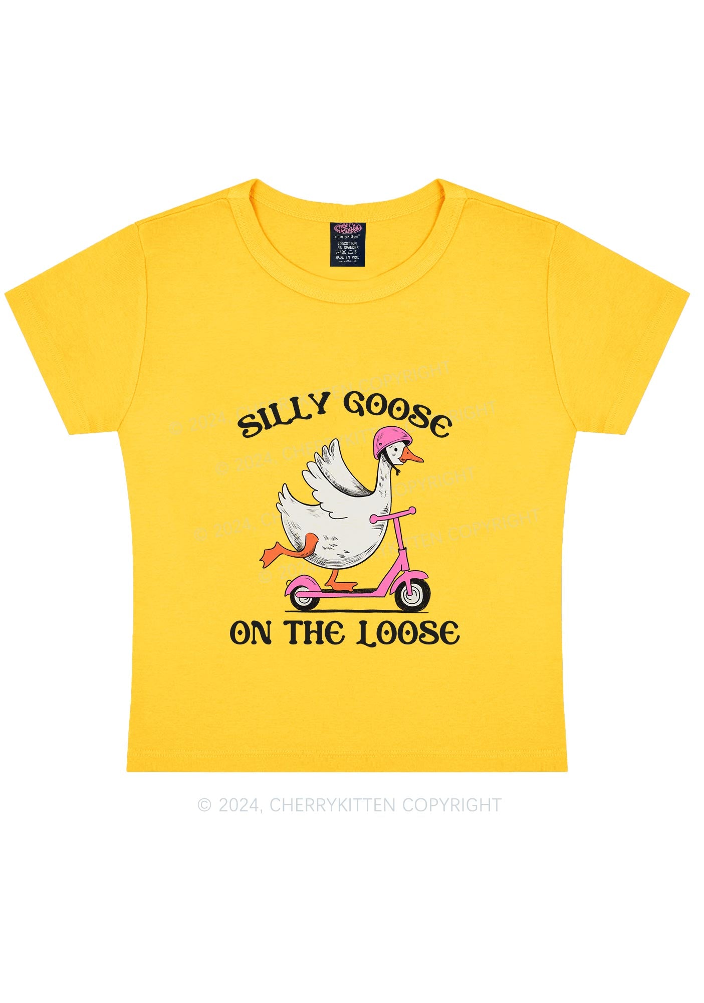 Silly Goose On the Loose Y2K Baby Tee Cherrykitten