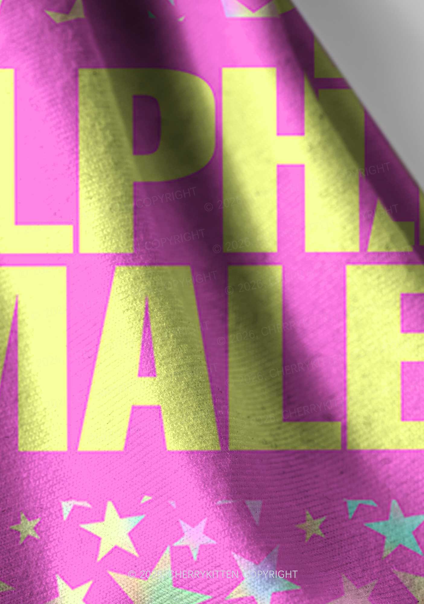 Hot Pink Alpha Male Pride Y2K Print Headband Cherrykitten