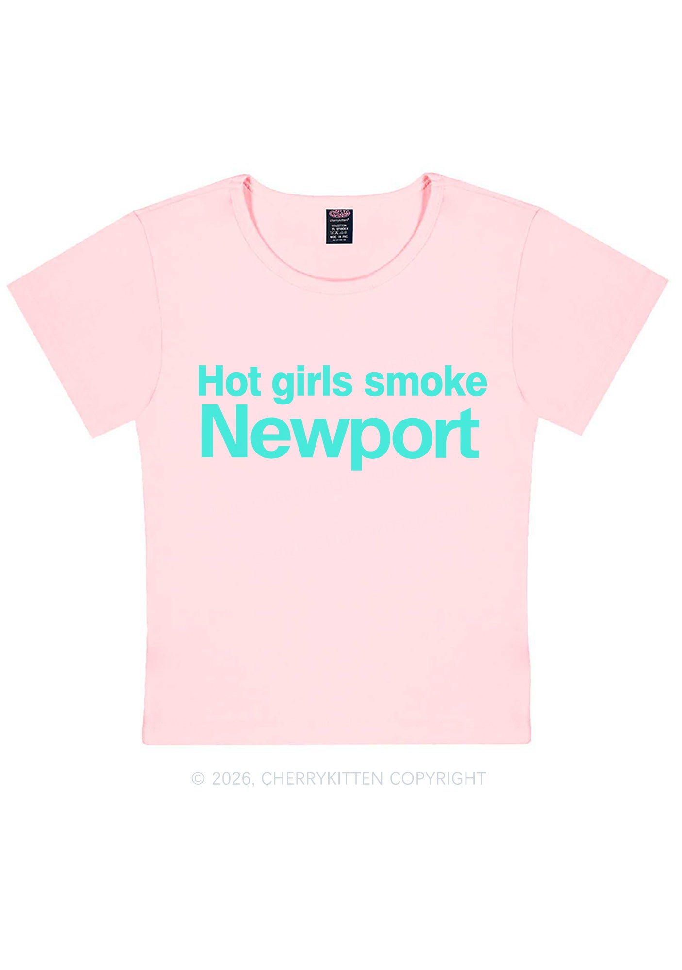 Hot Girls Smoke Y2K Baby Tee Cherrykitten