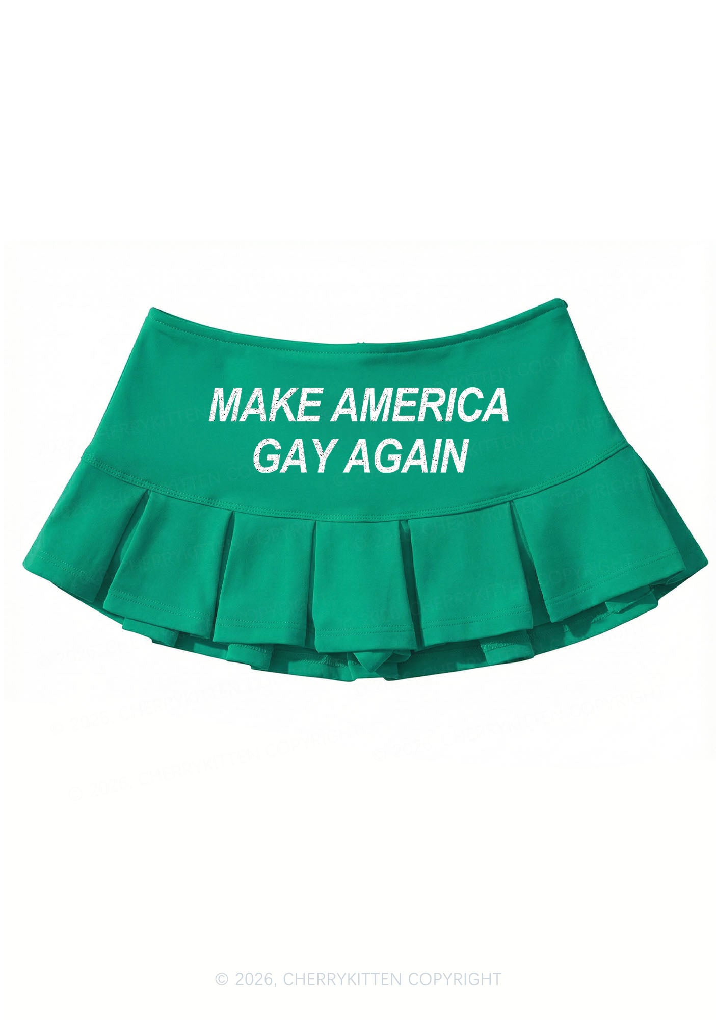 Make America Gay Again Pride Y2K Mini Pleated Skirts Cherrykitten