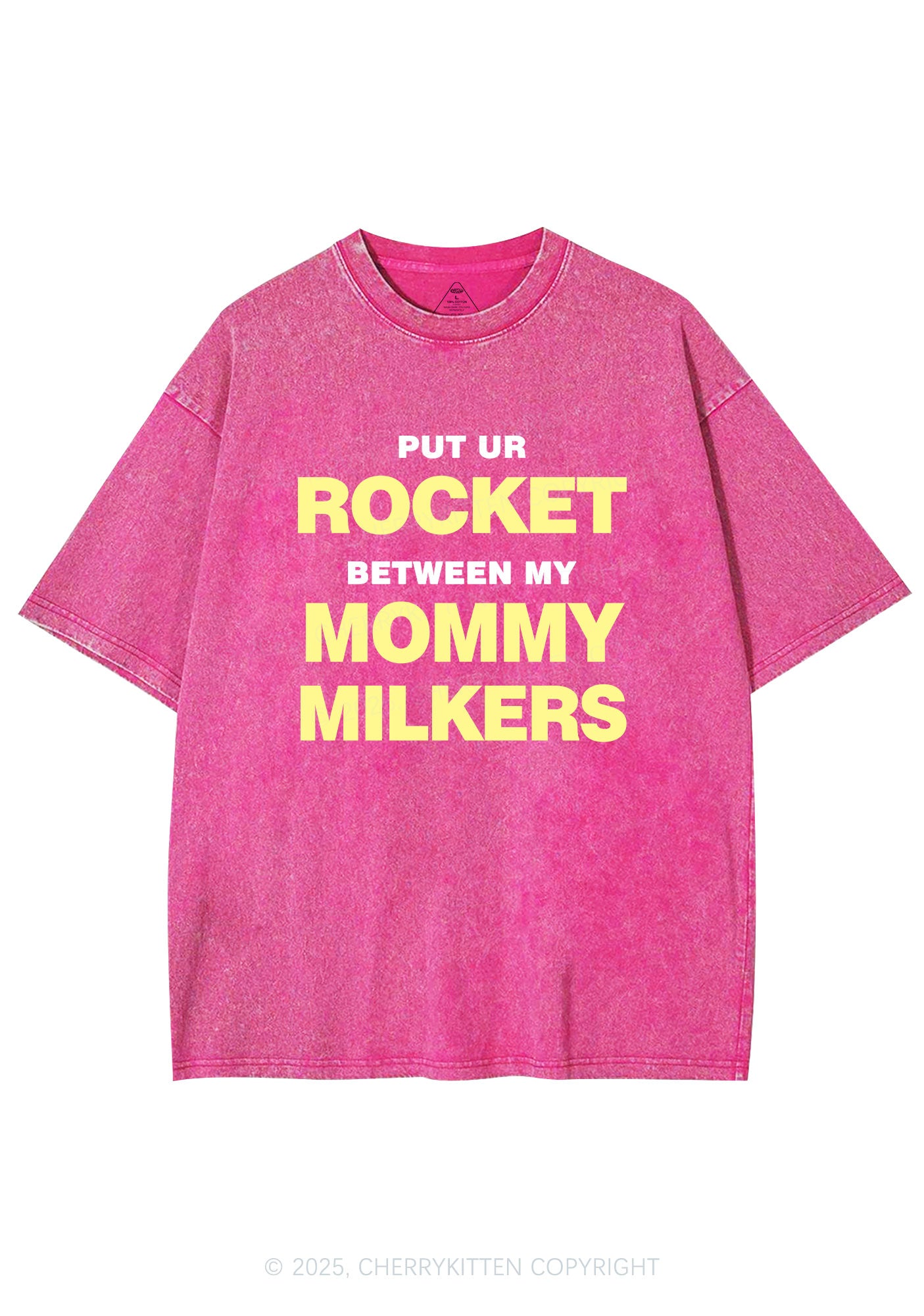 Rocket Mommy Milkers Y2K Shirts Washed Tee Cherrykitten