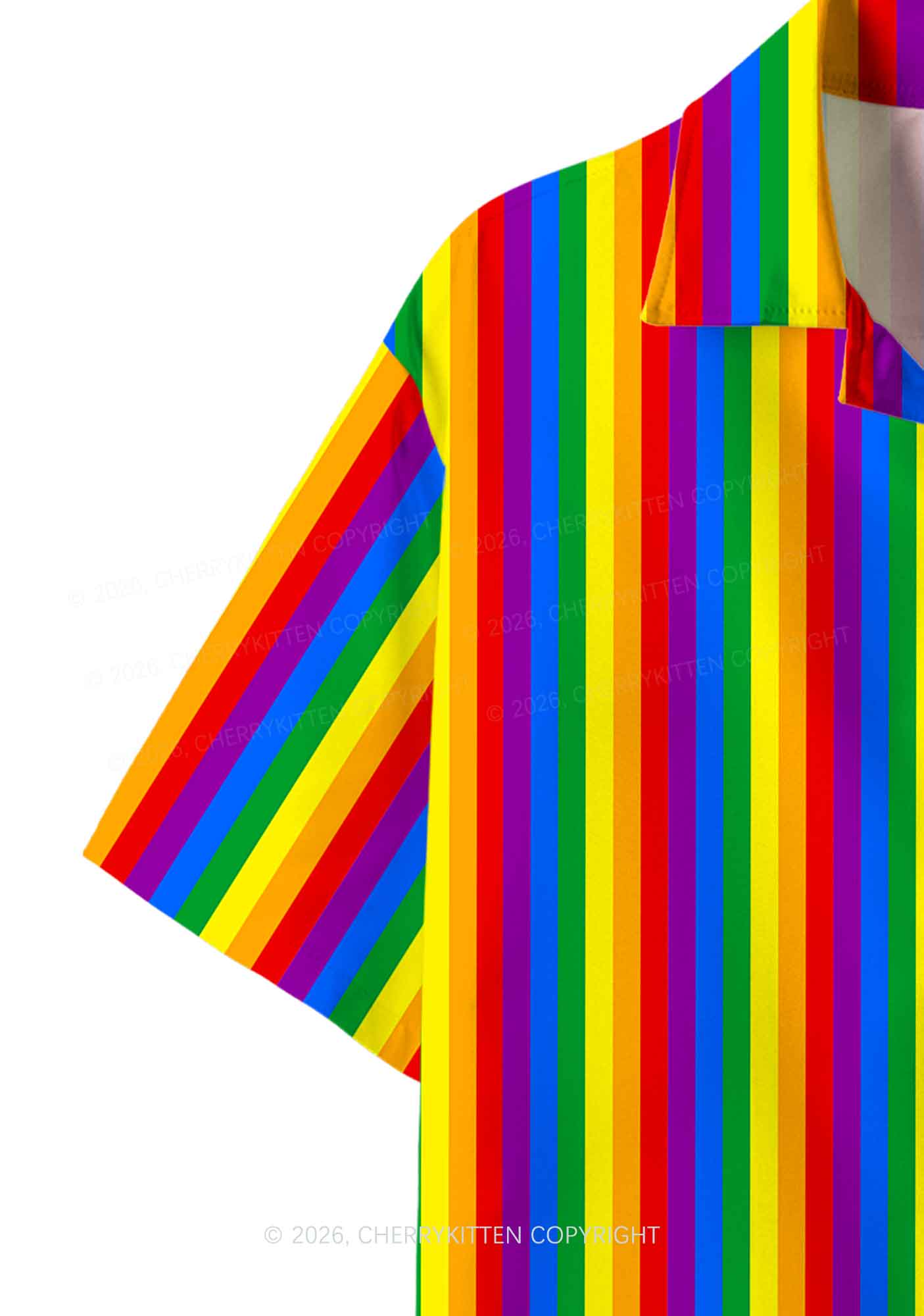 Rainbow Flag Pride Y2K Print Hawaiian Shirt Cherrykitten