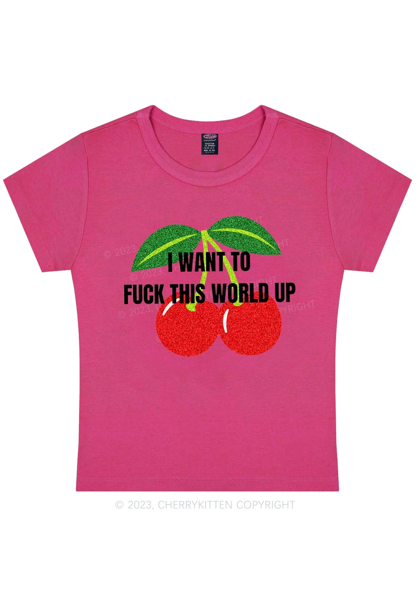 Curvy Fxxk This World Up Y2K Baby Tee Cherrykitten