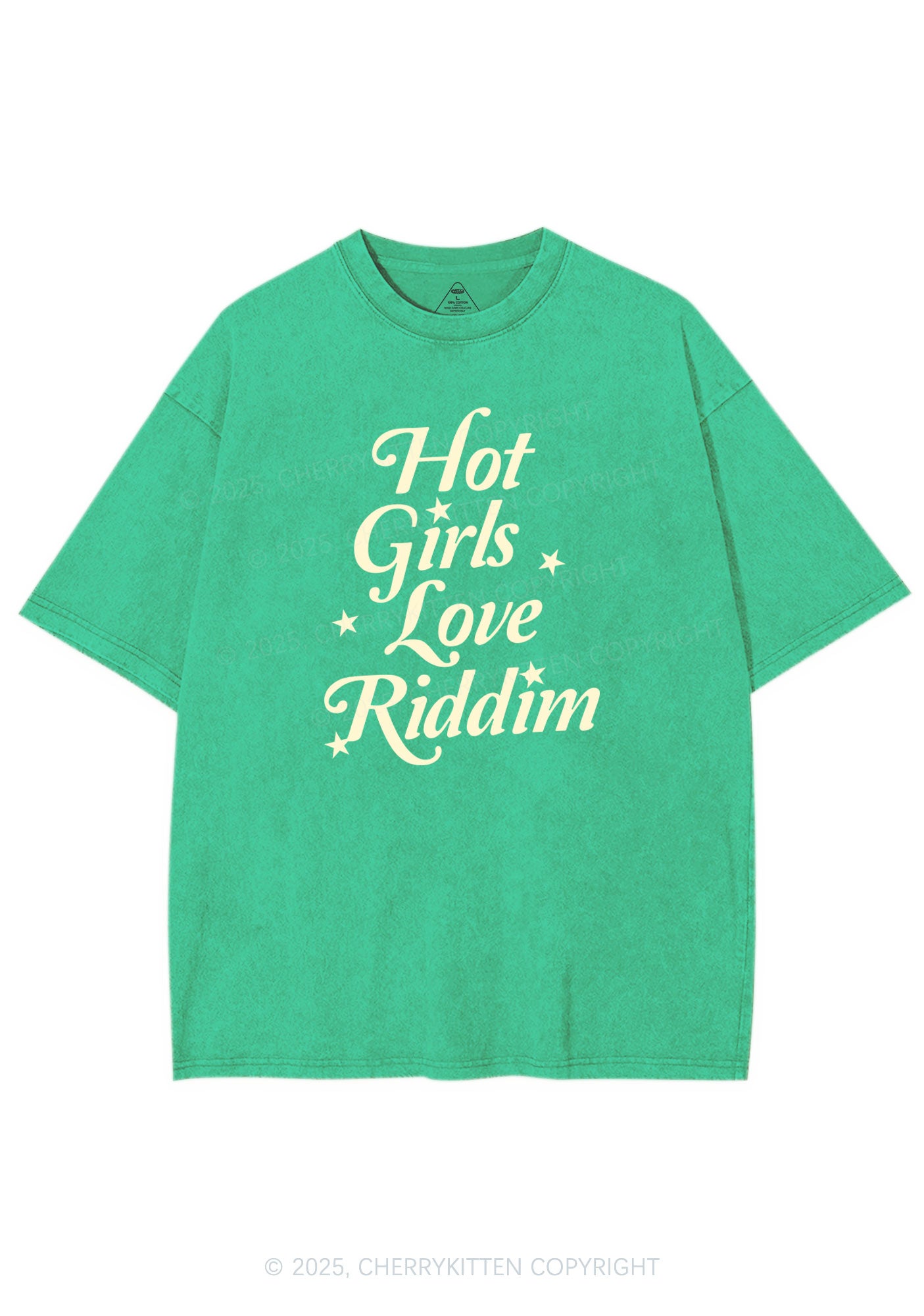 Hot Girls Love Riddim Y2K Shirts Washed Tee Cherrykitten