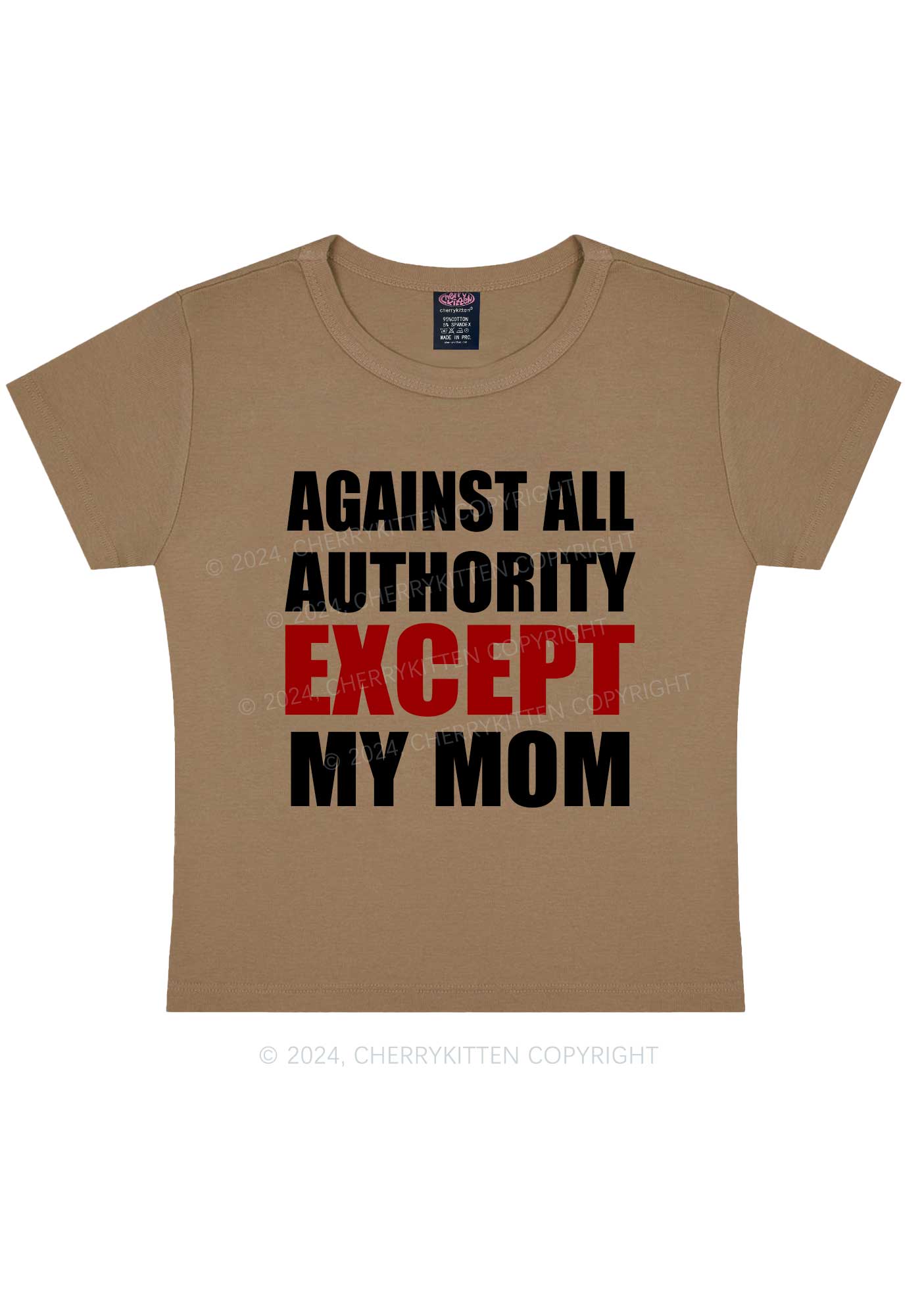 Against Authority Except Mom Y2K Baby Tee Cherrykitten