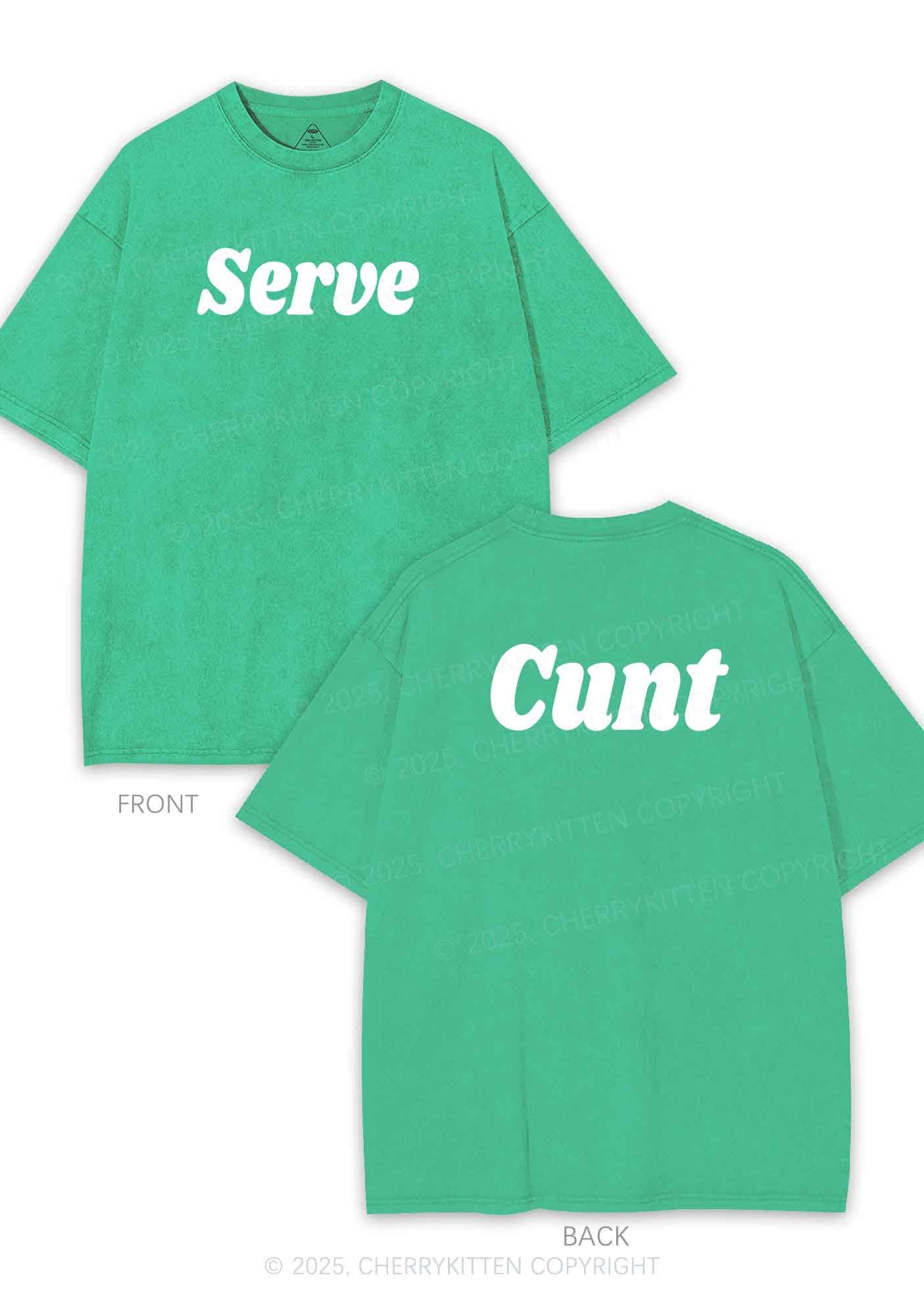 Serve Cxxt Two Sides Y2K Shirts Washed Tee Cherrykitten
