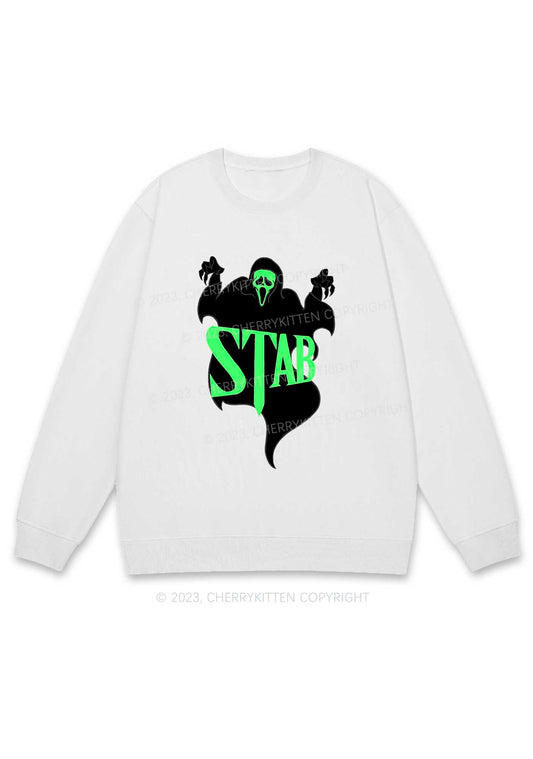 Stab Ghost Halloween Y2K Sweatshirt Cherrykitten