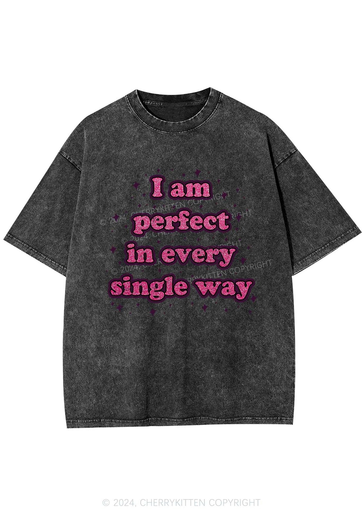 I'm Perfect In Every Single Way Y2K Washed Tee Cherrykitten