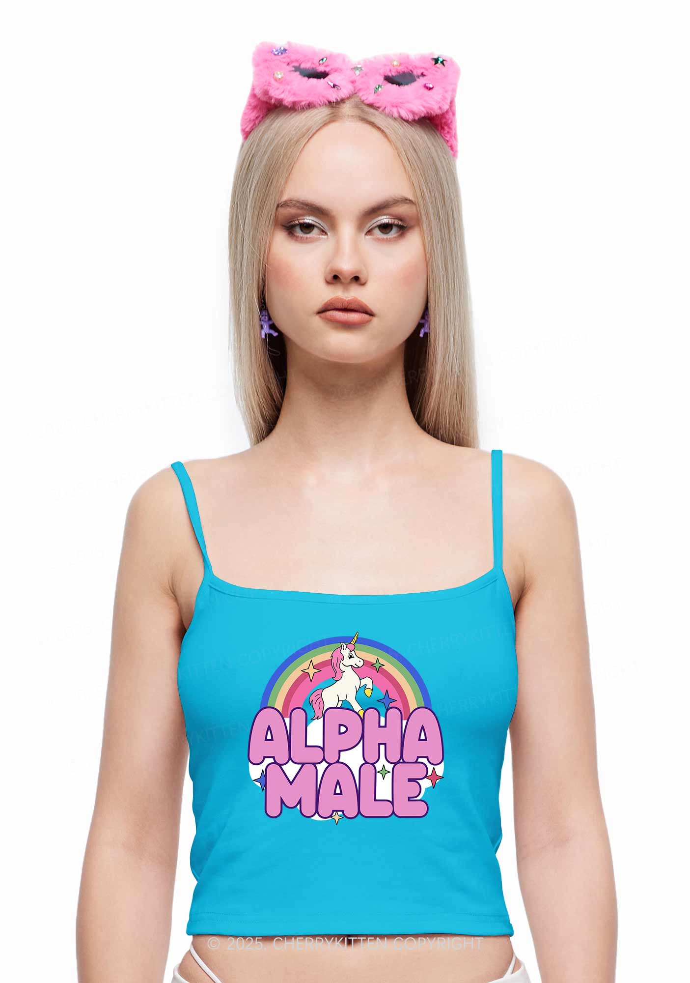 Rainbow Unicorn Alpha Y2K Spaghetti Strap Cami Cherrykitten