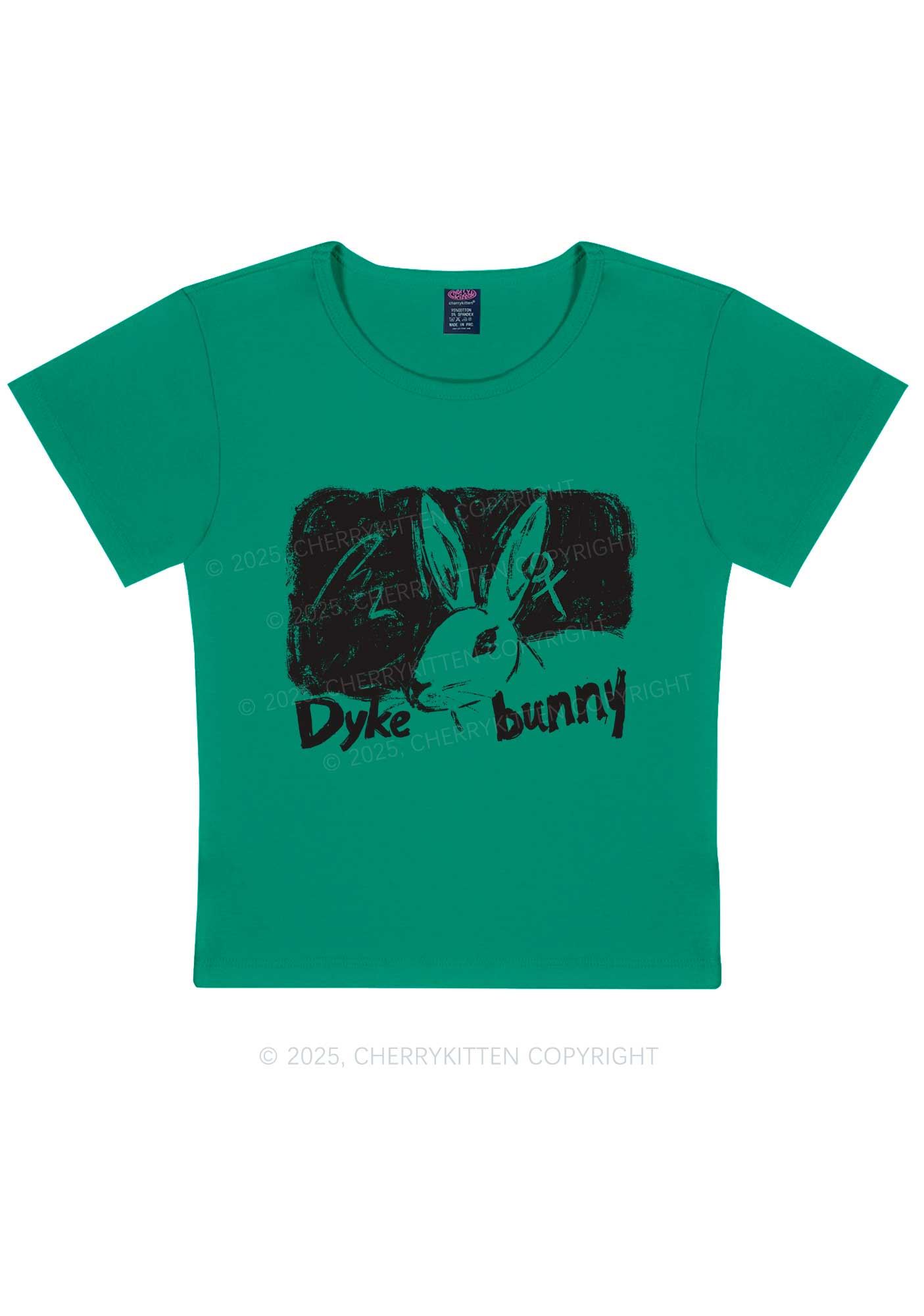 Dyke Bunny Y2K Baby Tee Cherrykitten