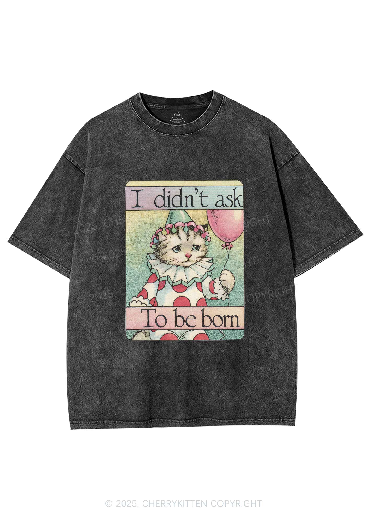 Didnt Ask To Be Born Y2K Washed Tee Cherrykitten