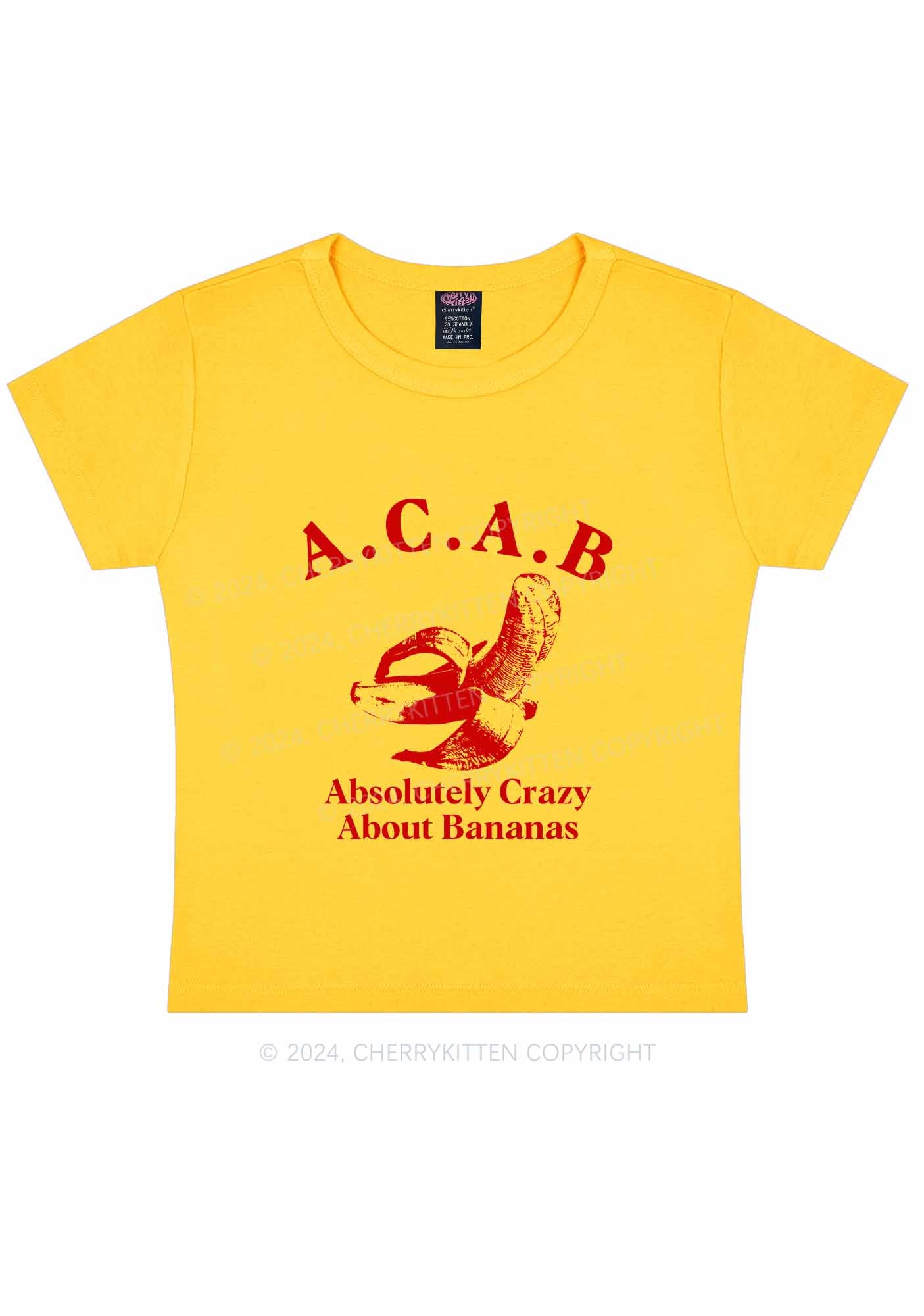 Absolutely Crazy Bananas Y2K Baby Tee Cherrykitten
