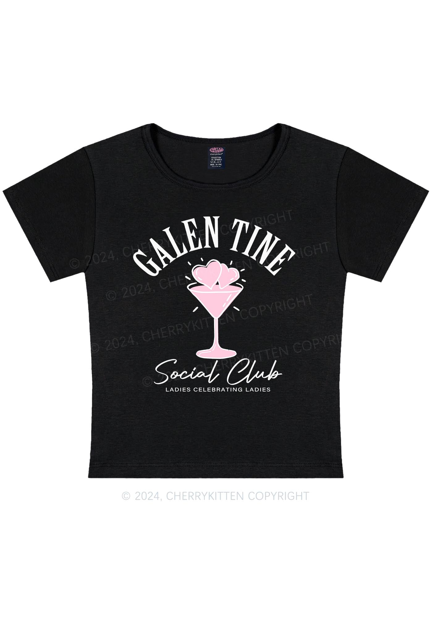 Galentine Social Club Y2K Valentine's Day Baby Tee Cherrykitten