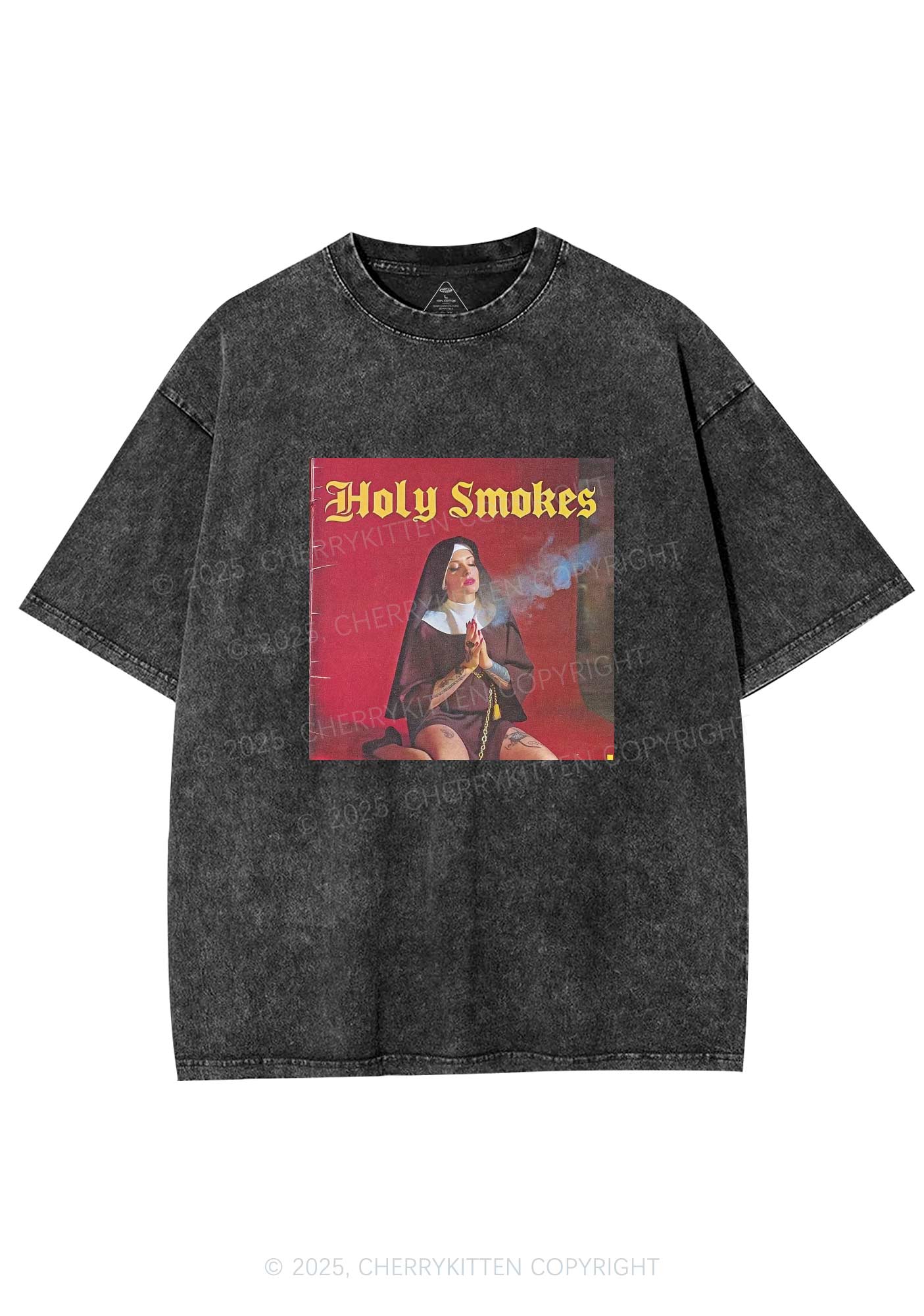 Holy Smokes Y2K Washed Tee Cherrykitten