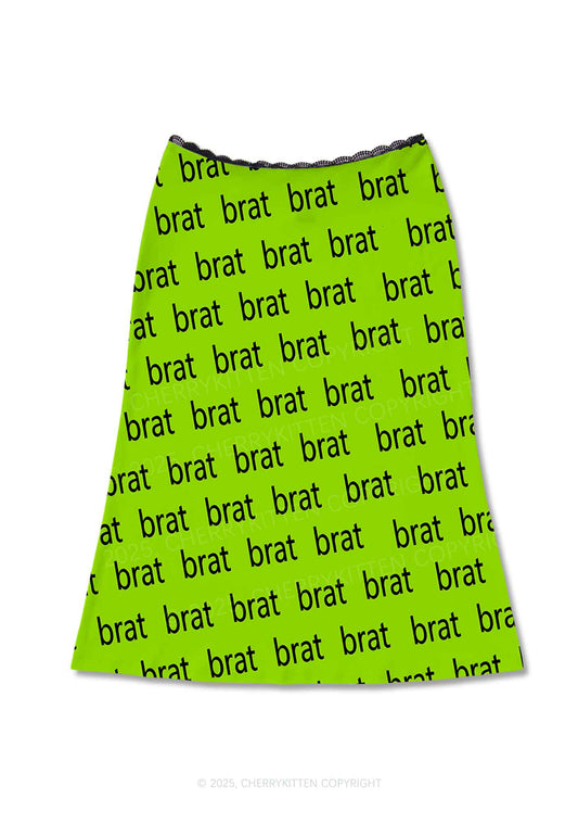 Brat Summer Y2K Print Midi Skirt Cherrykitten