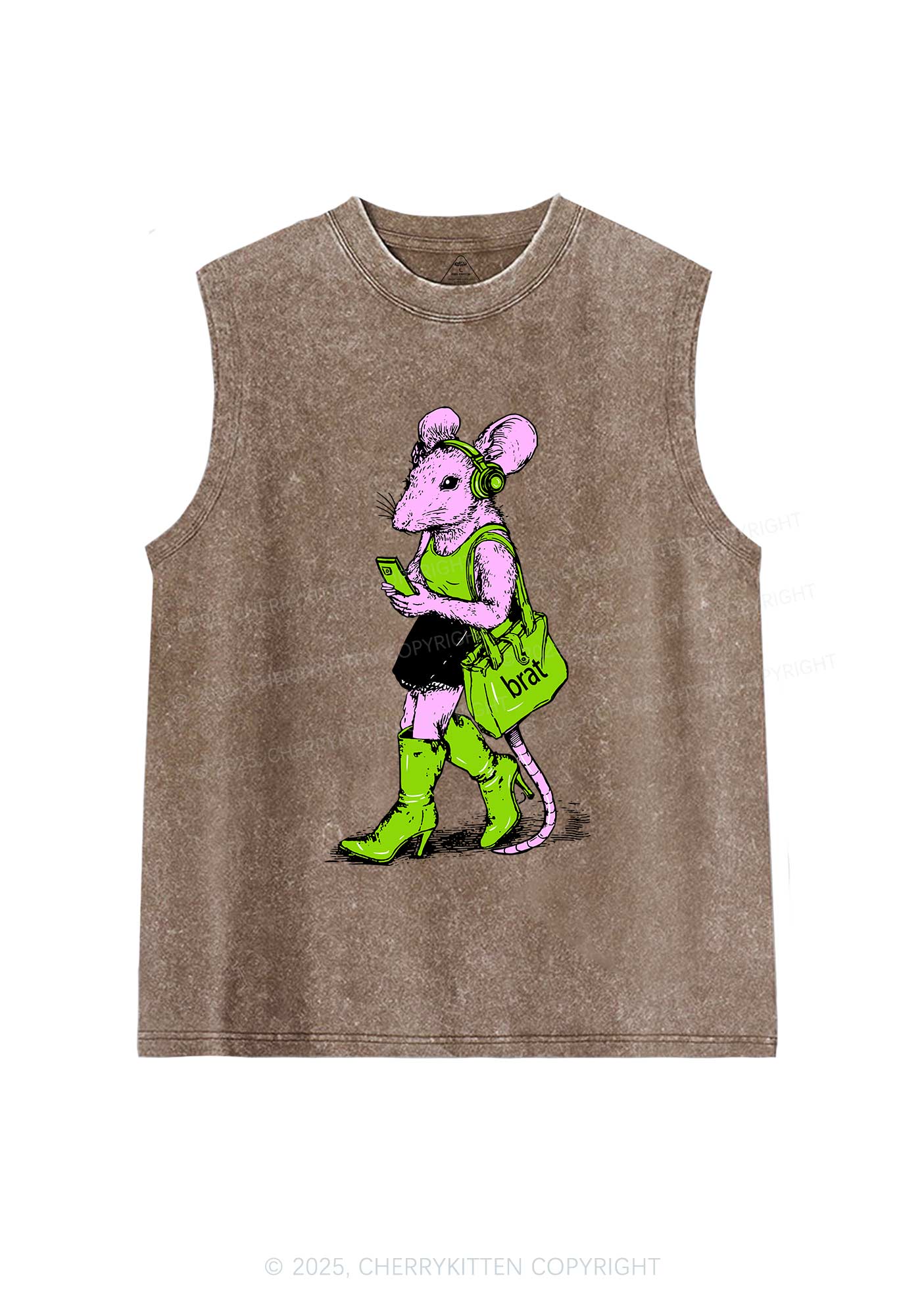 Brat Girl Y2K Washed Muscle Tank Cherrykitten