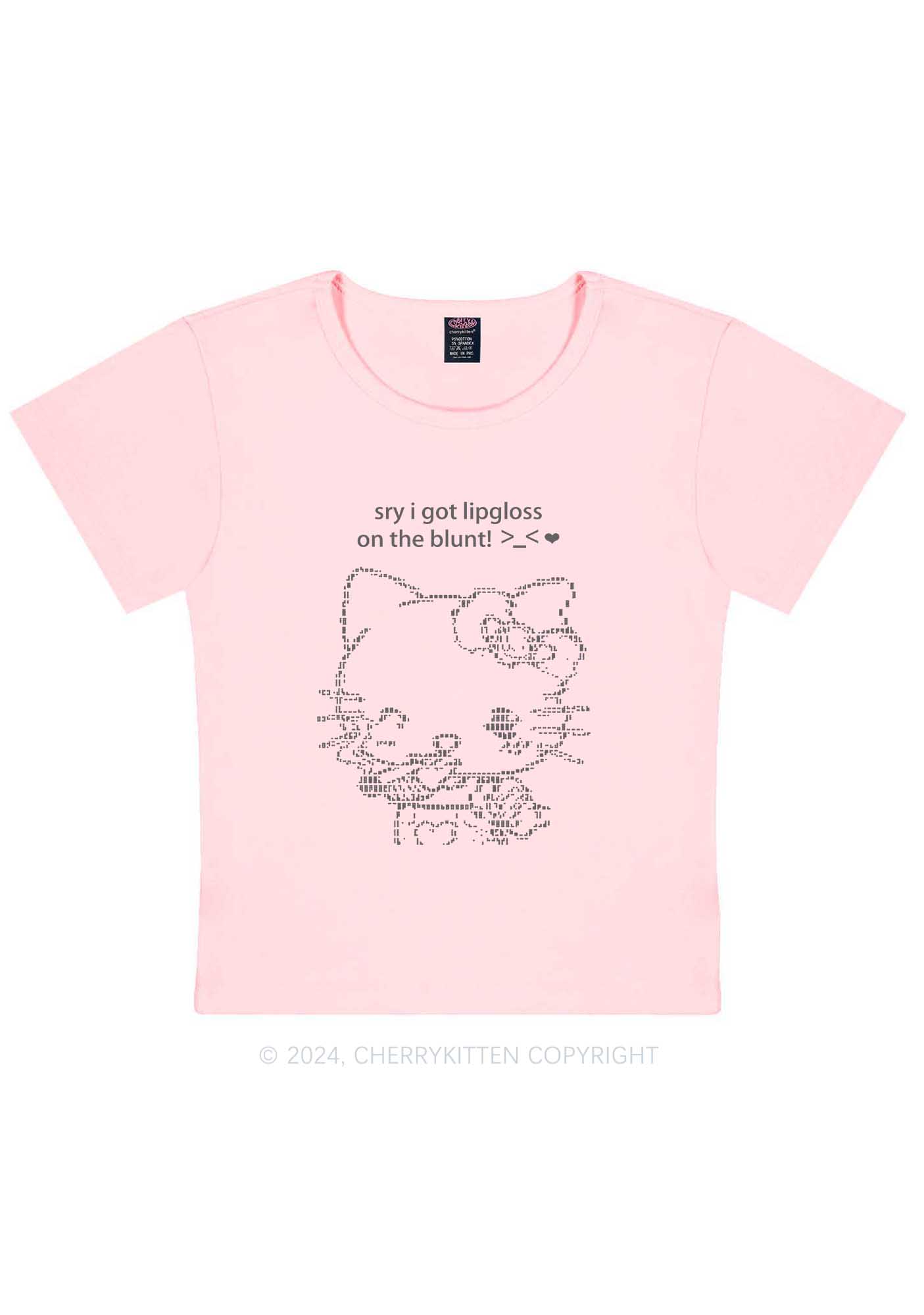 Sorry About Lipgloss Y2K Baby Tee Cherrykitten