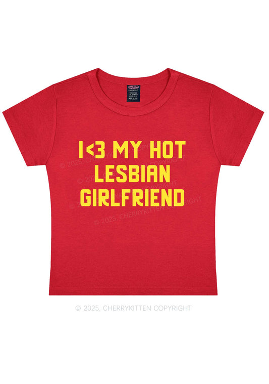 My Hot Lesbian GF Pride Y2K Baby Tee Cherrykitten