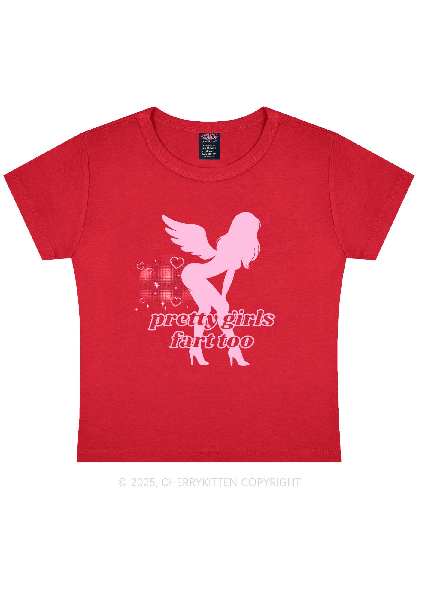 Pretty Girls Fart Too Y2K Baby Tee Cherrykitten