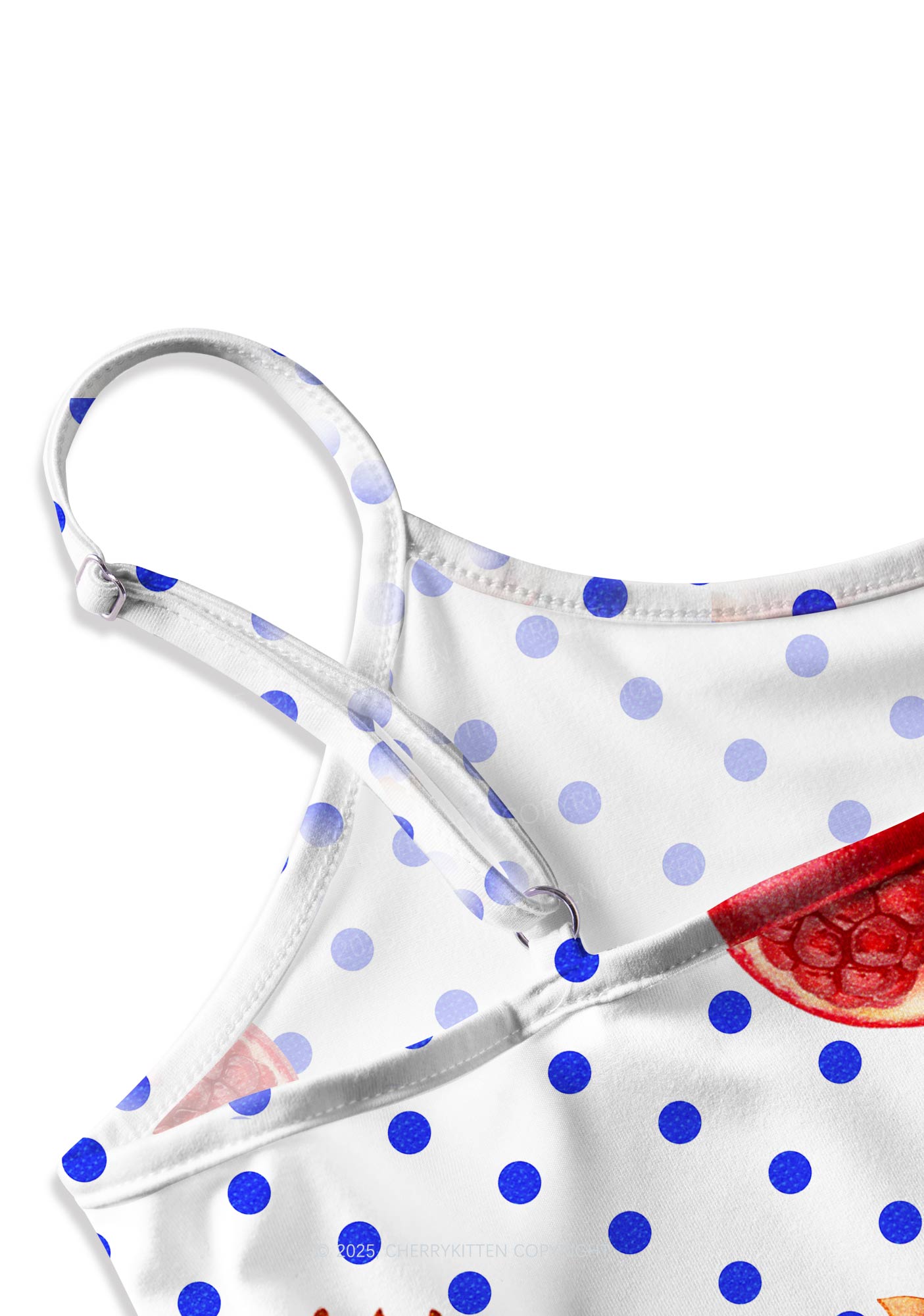 Red Pomegranate Y2K Print Slip Dress Cherrykitten