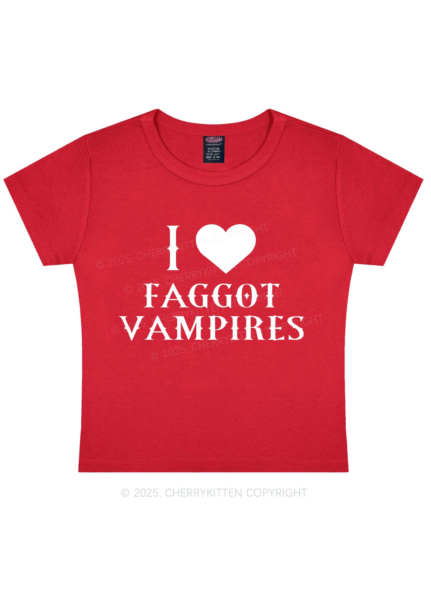 I Love Faggot Vampires Pride Y2K Baby Tee Cherrykitten