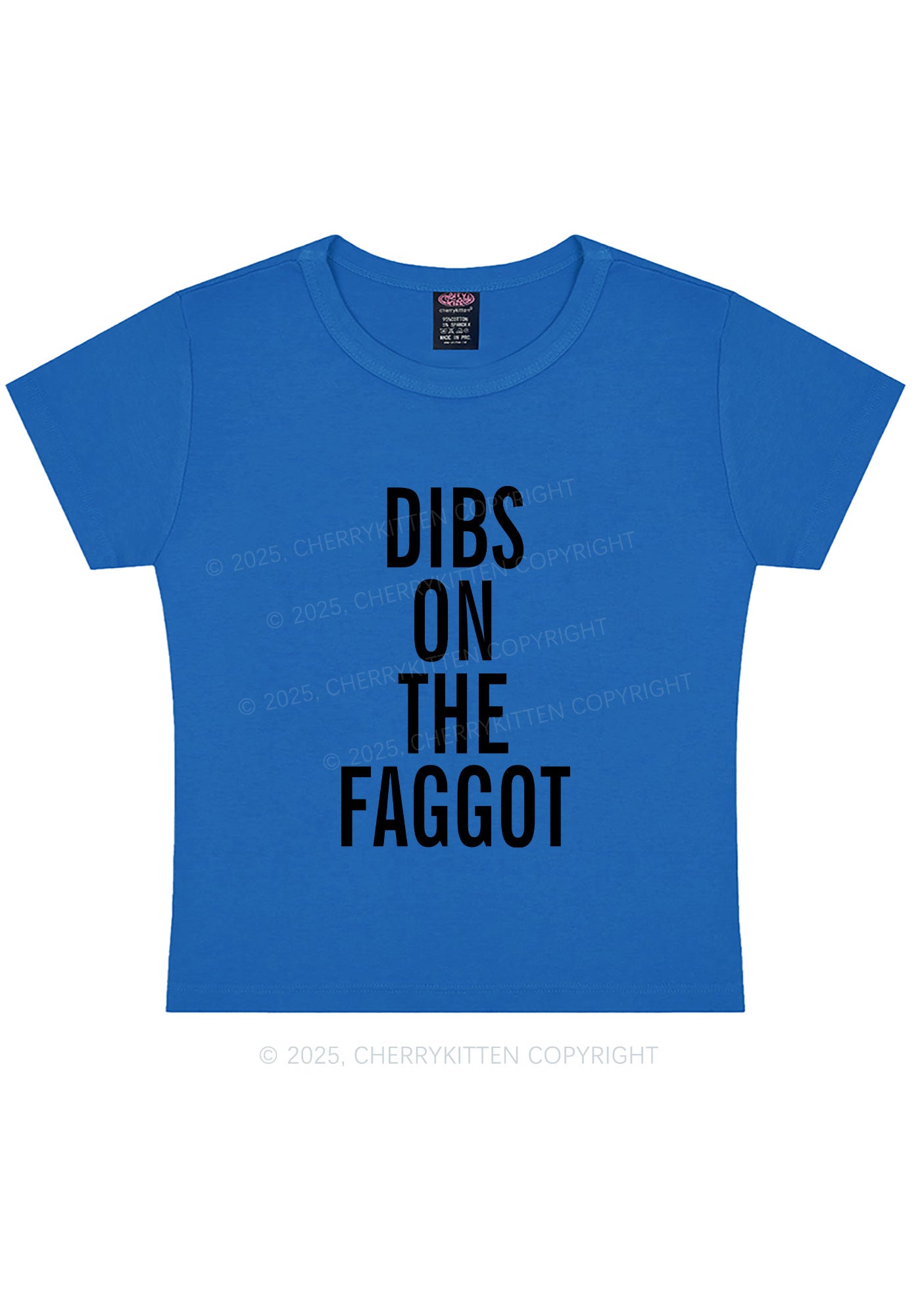 Dibs On The Faggot Pride Y2K Baby Tee Cherrykitten