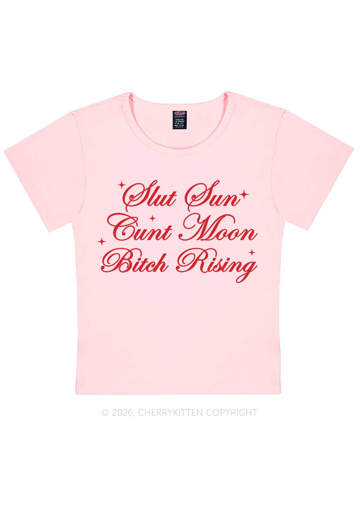 Slxt Sun Cxxt Moon Bxtch Rising Y2K Baby Tee Cherrykitten