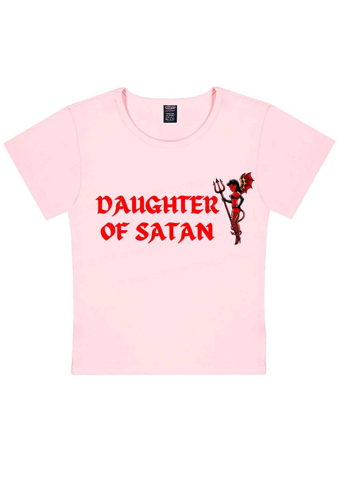 Halloween Daughter Of Satan Y2K Baby Tee Cherrykitten