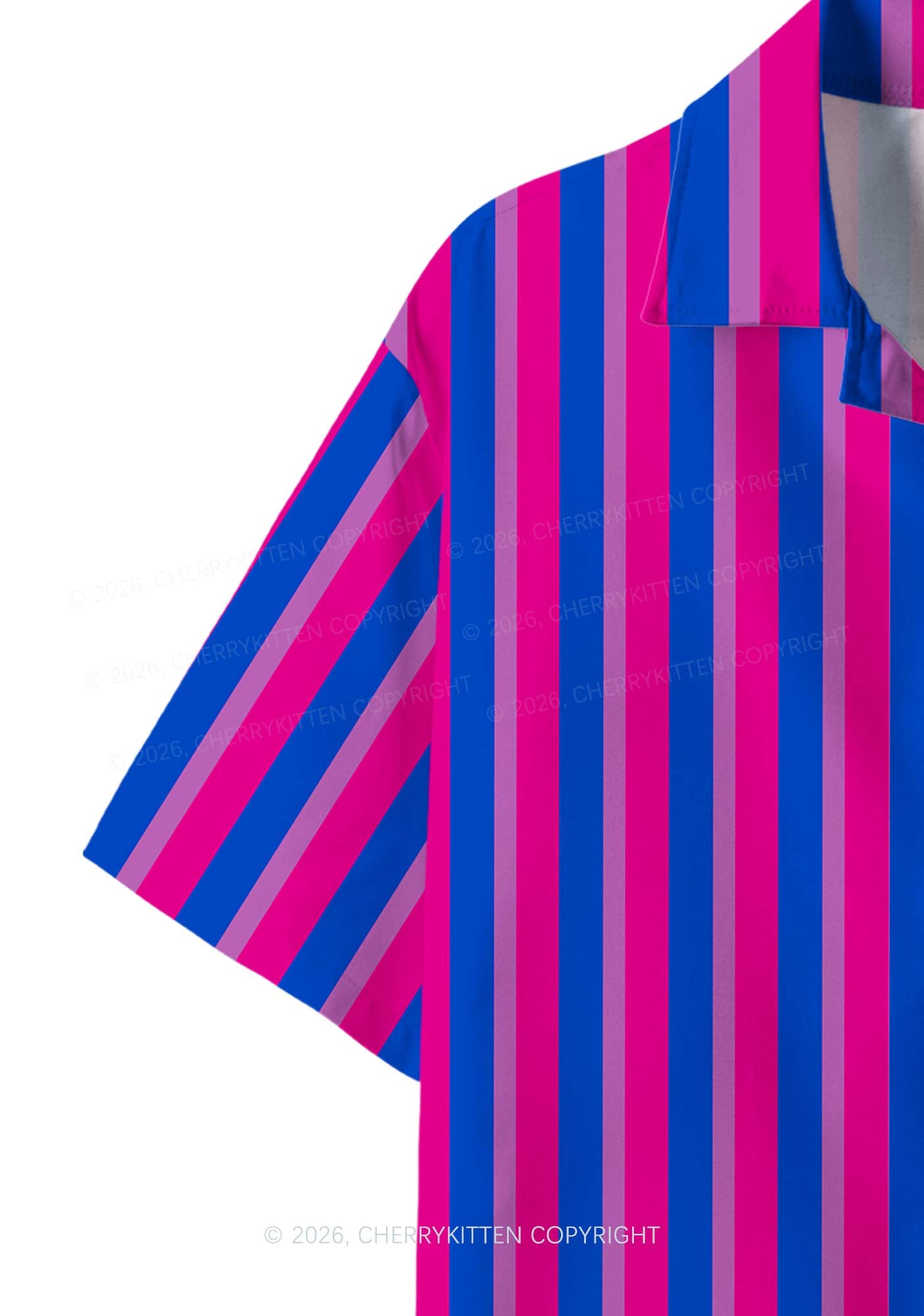 Bisexual Flag Pride Y2K Print Hawaiian Shirt Cherrykitten